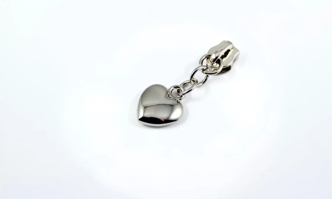 #5 Solid Heart Zipper Pulls | Pack of 2