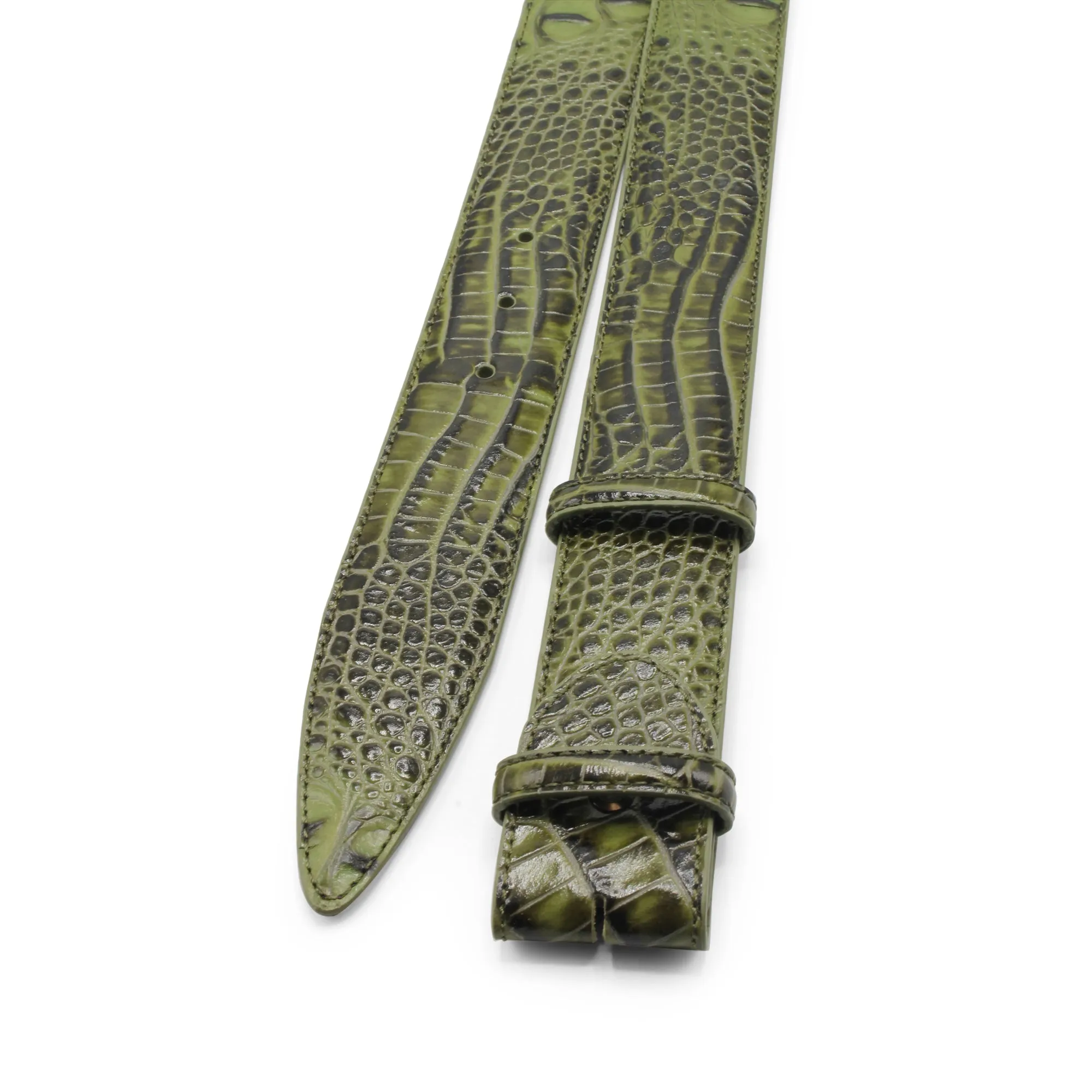 Bacall Mock Caiman Effect Belt Strap