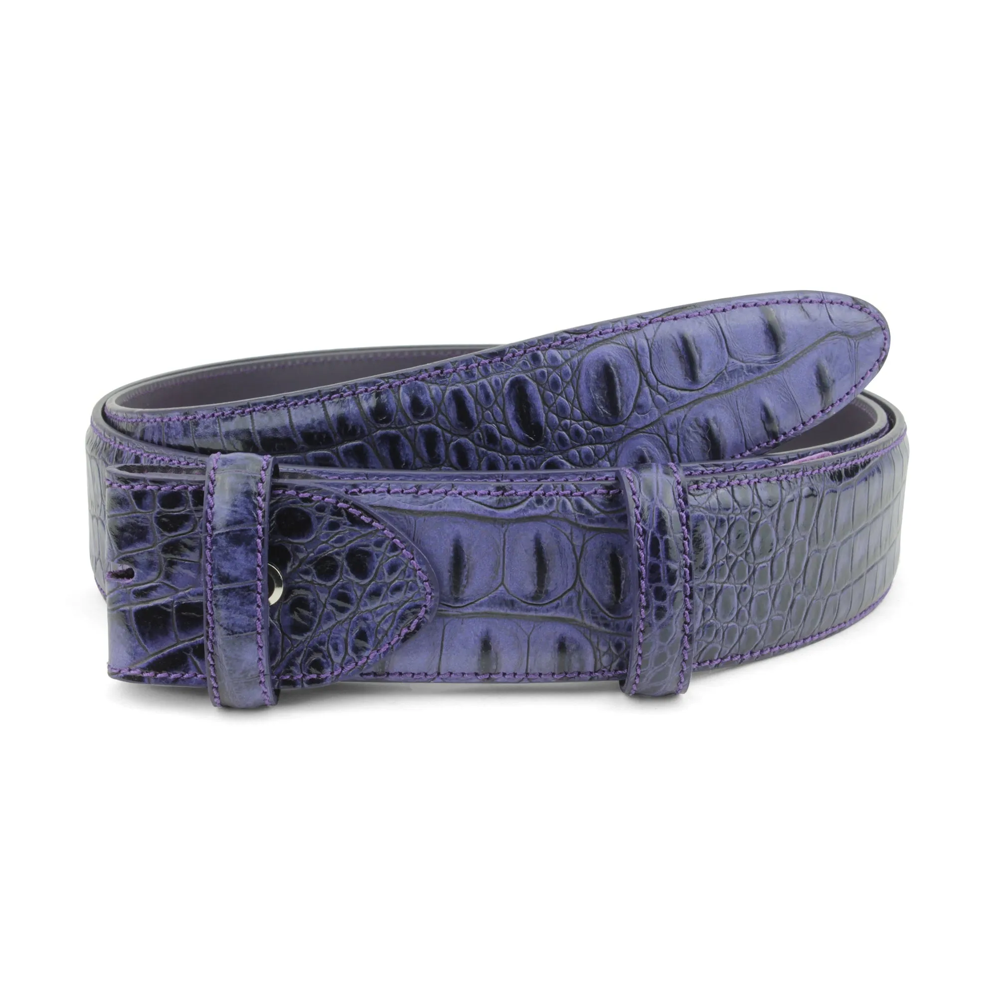 Bacall Mock Caiman Effect Belt Strap