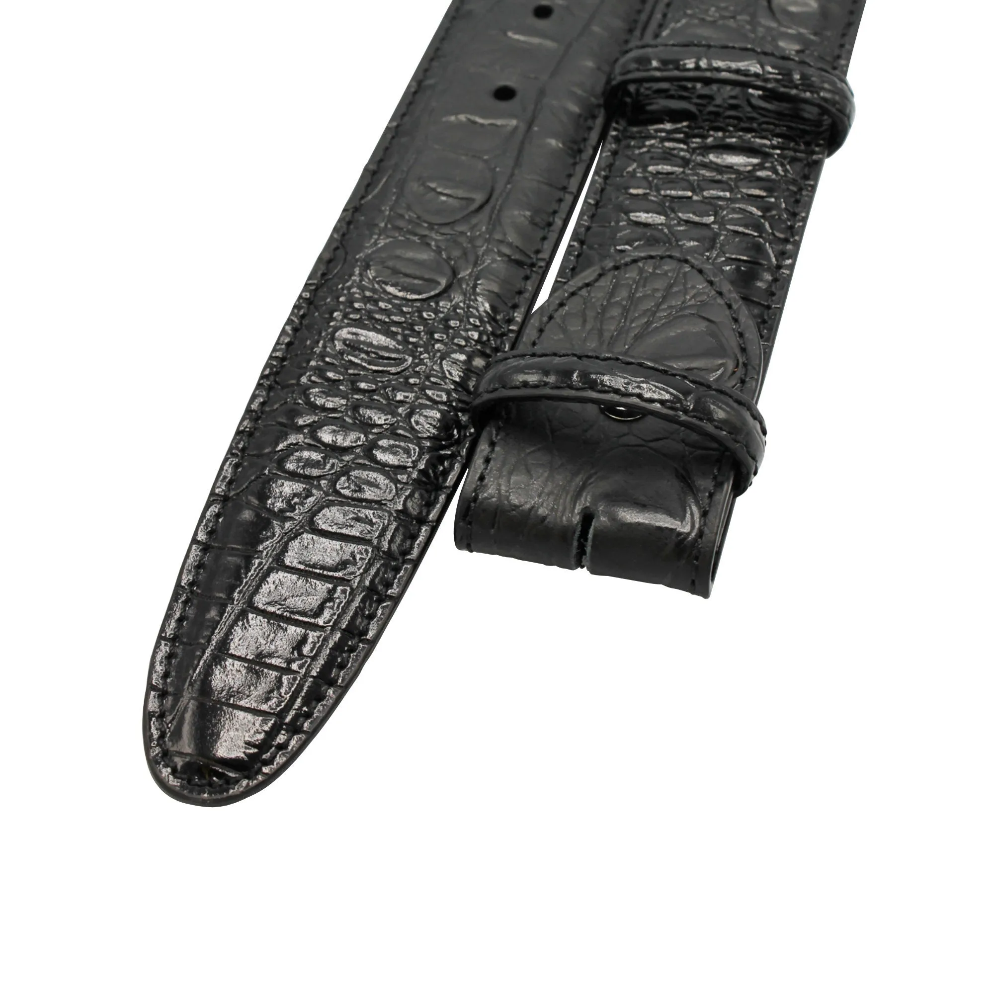 Bacall Mock Caiman Effect Belt Strap