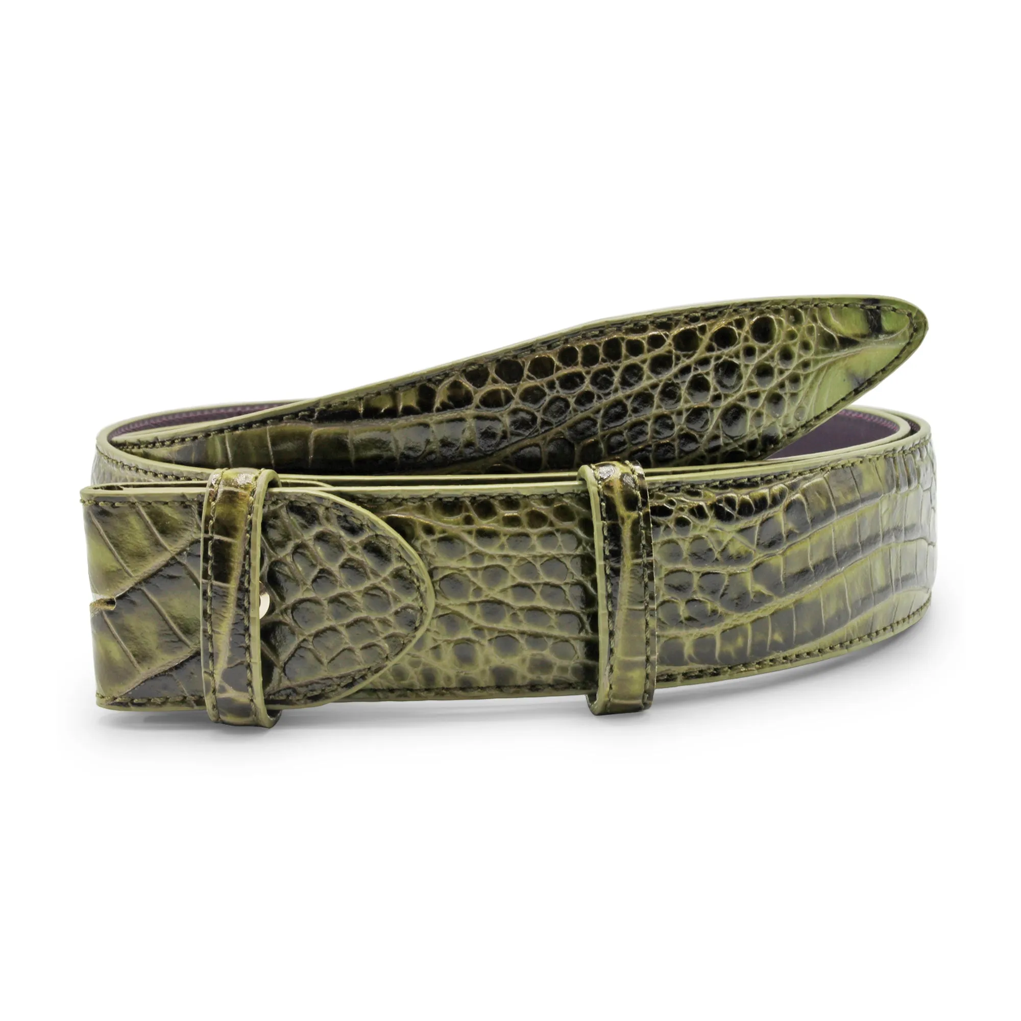 Bacall Mock Caiman Effect Belt Strap