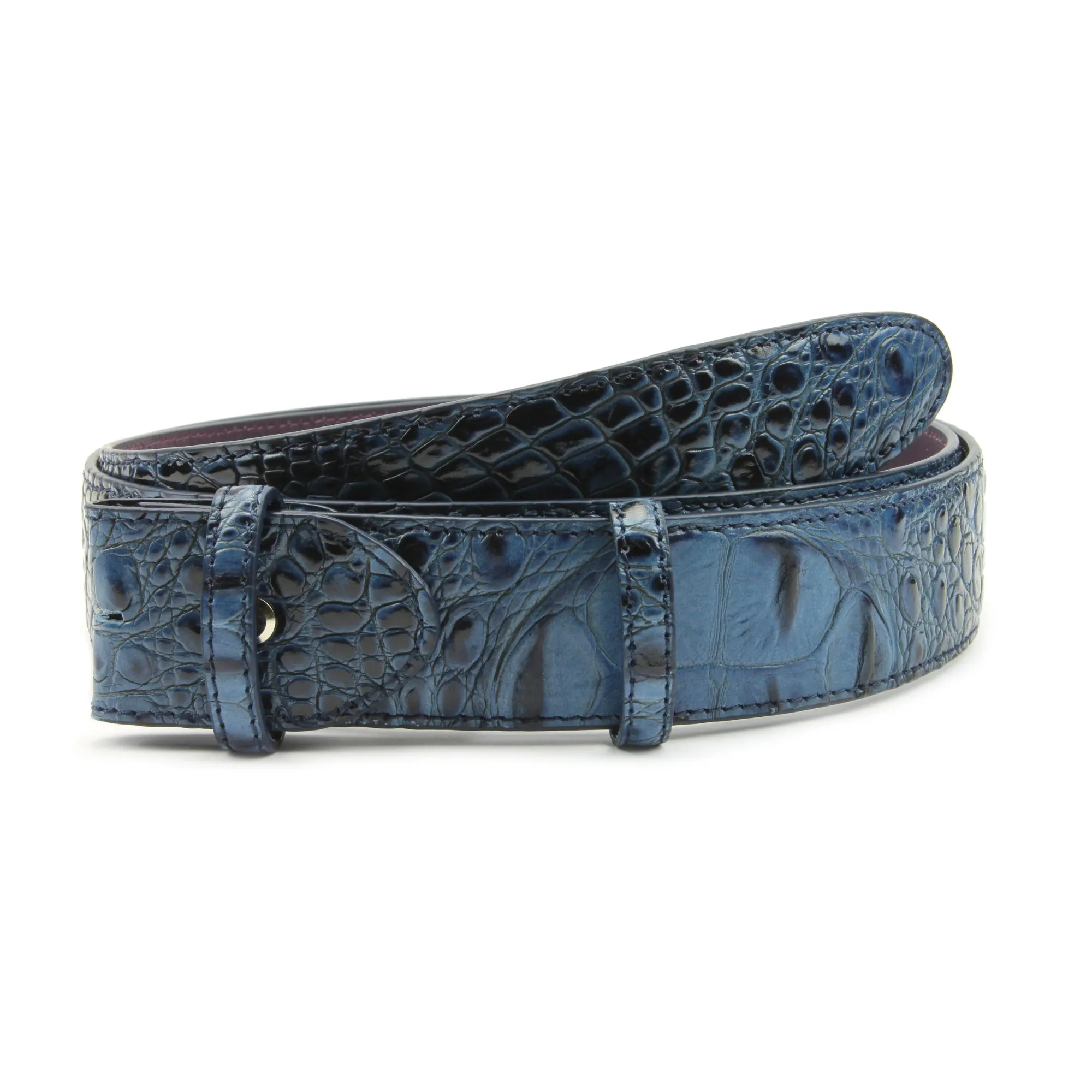 Bacall Mock Caiman Effect Belt Strap