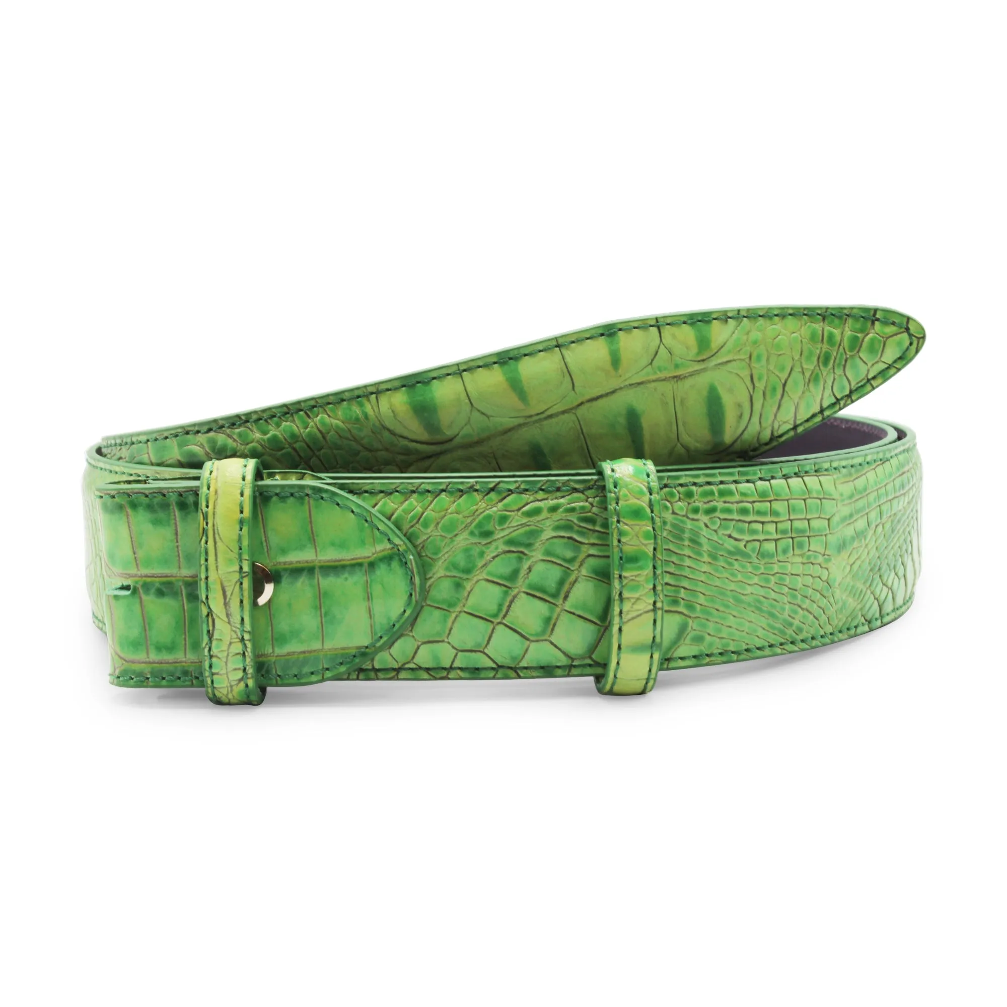 Bacall Mock Caiman Effect Belt Strap