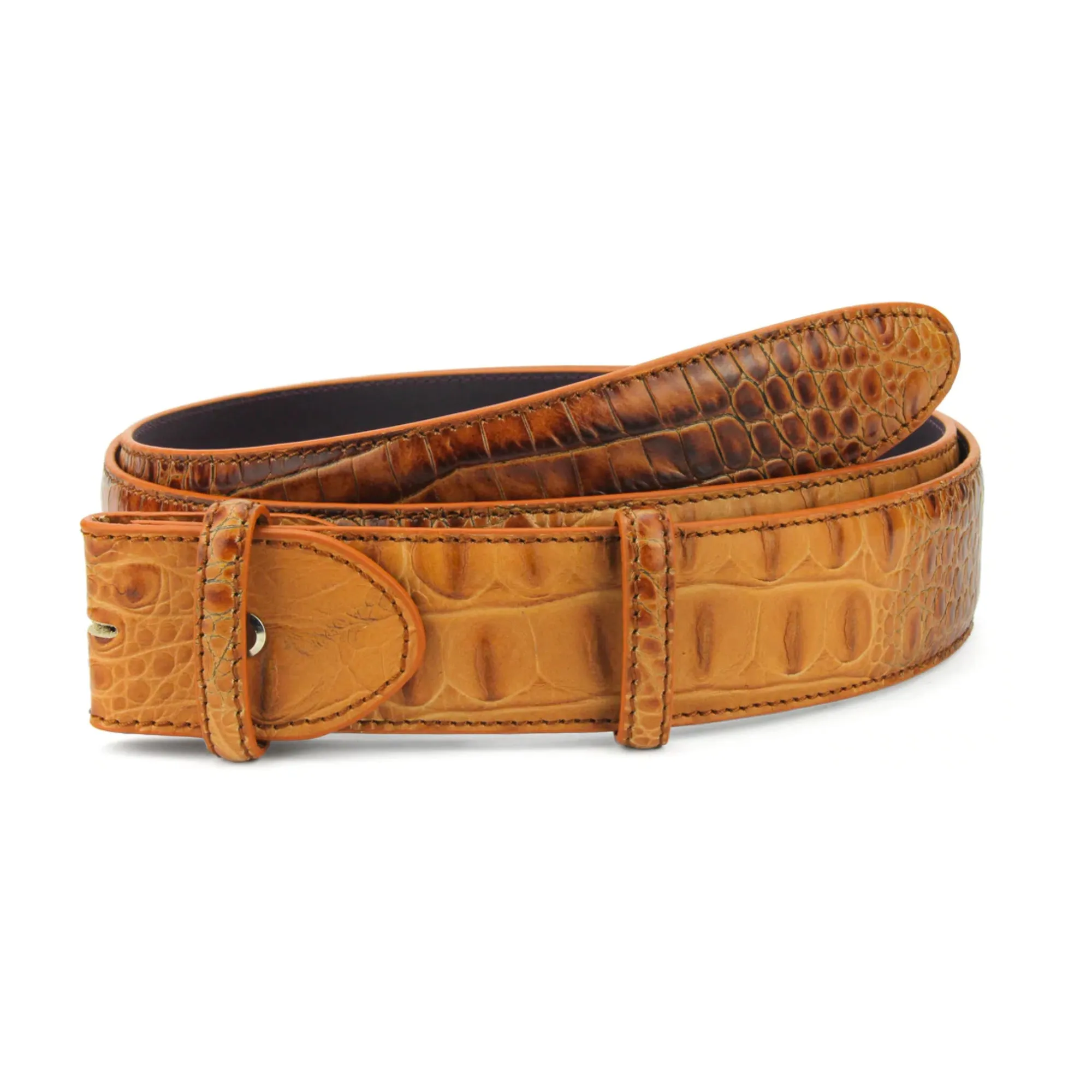 Bacall Mock Caiman Effect Belt Strap