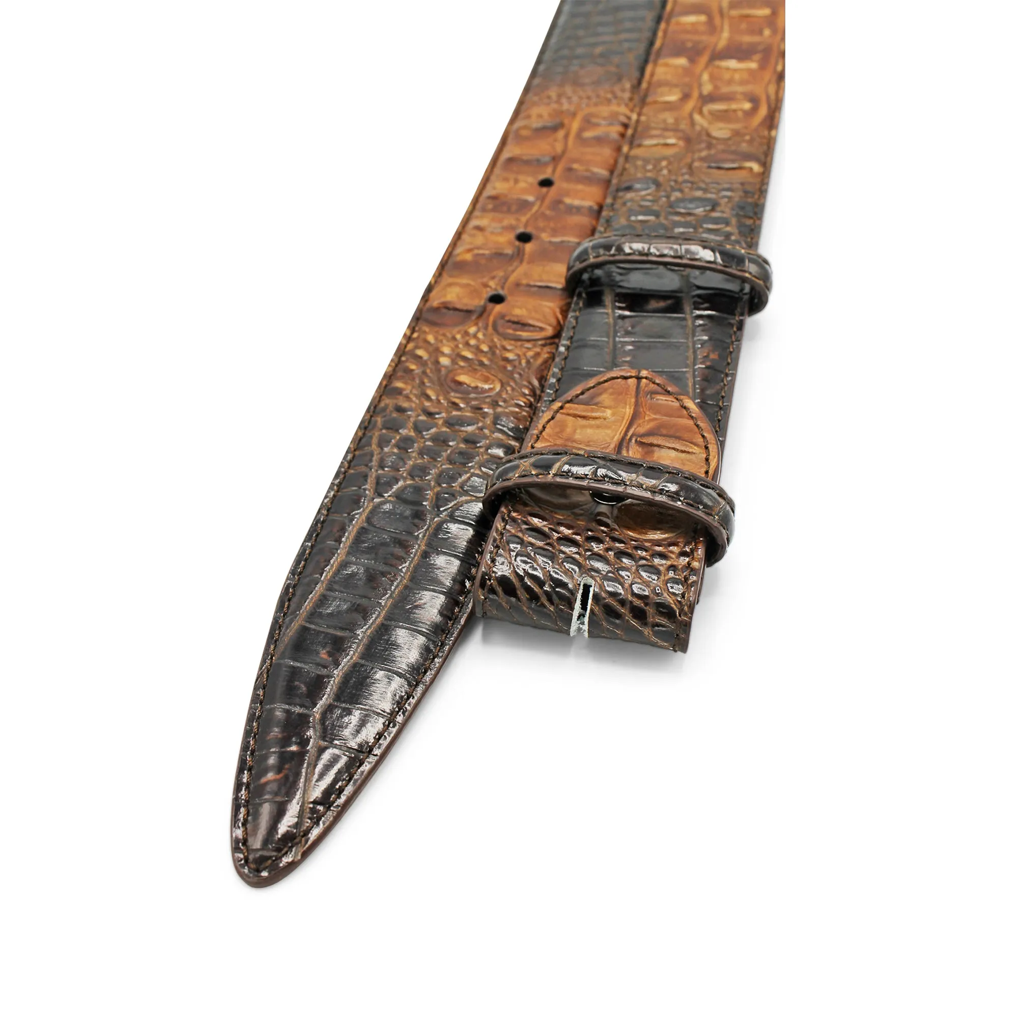 Bacall Mock Caiman Effect Belt Strap