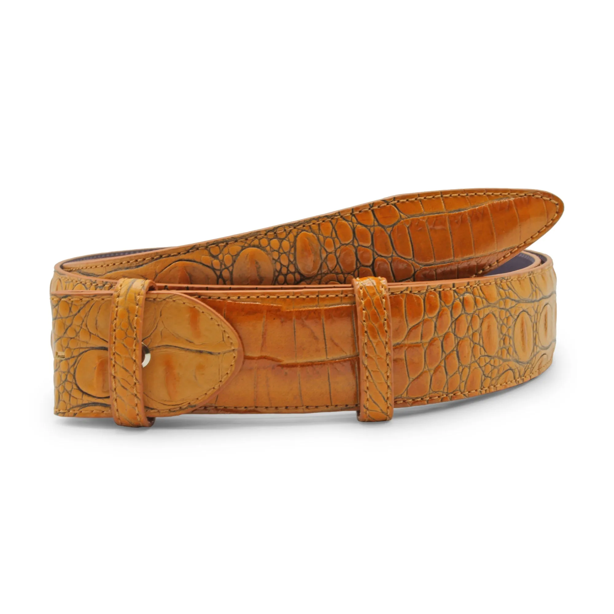 Bacall Mock Caiman Effect Belt Strap