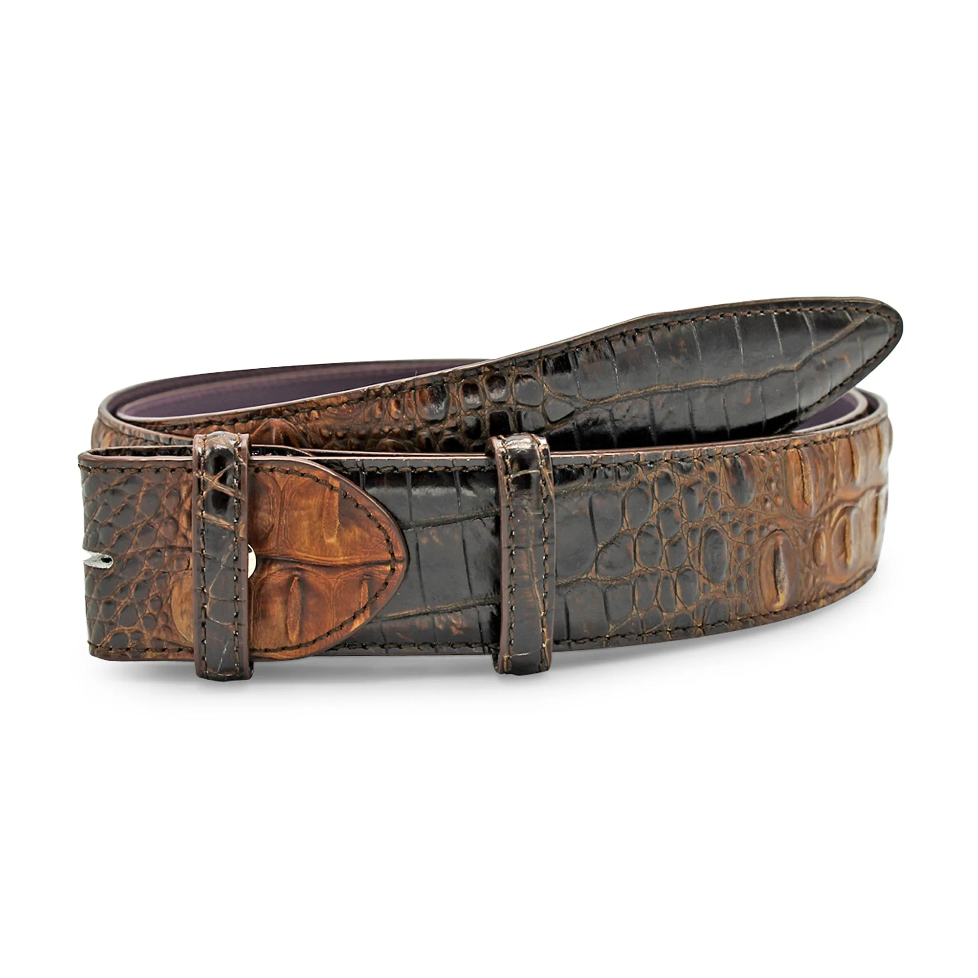 Bacall Mock Caiman Effect Belt Strap