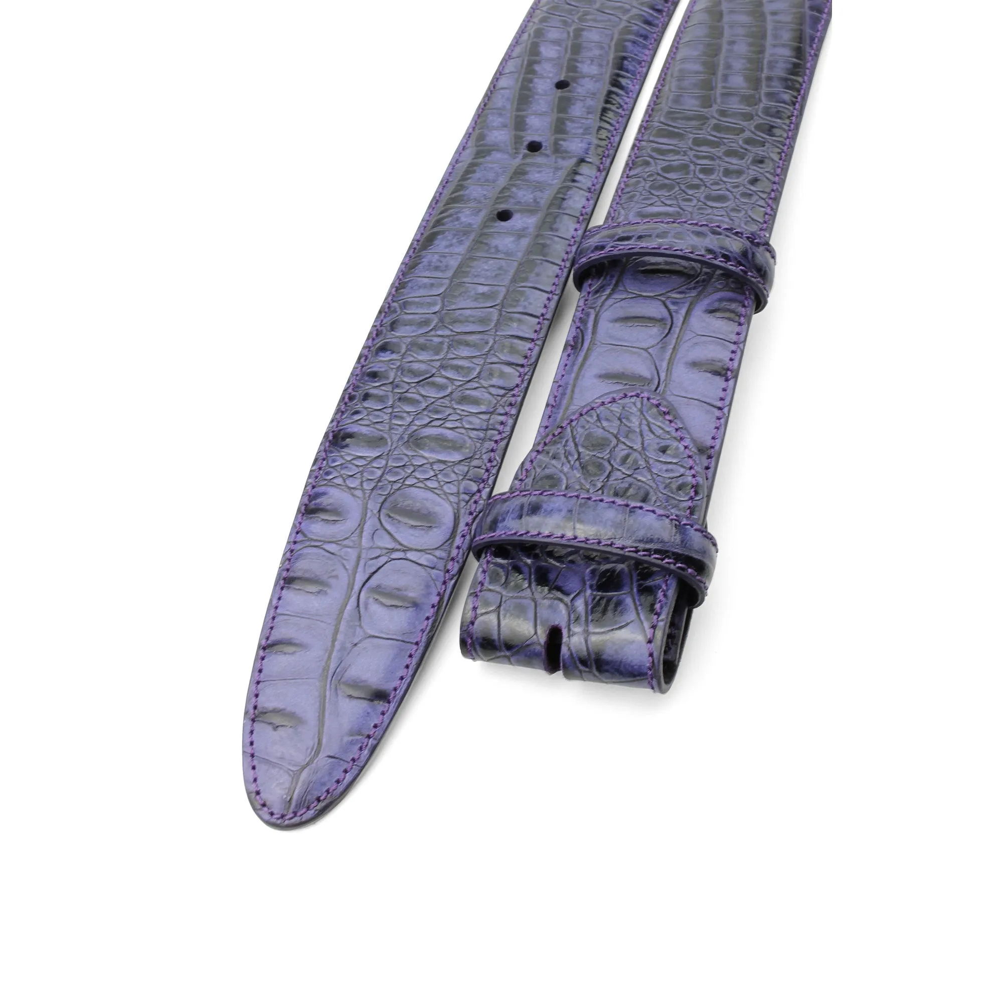 Bacall Mock Caiman Effect Belt Strap