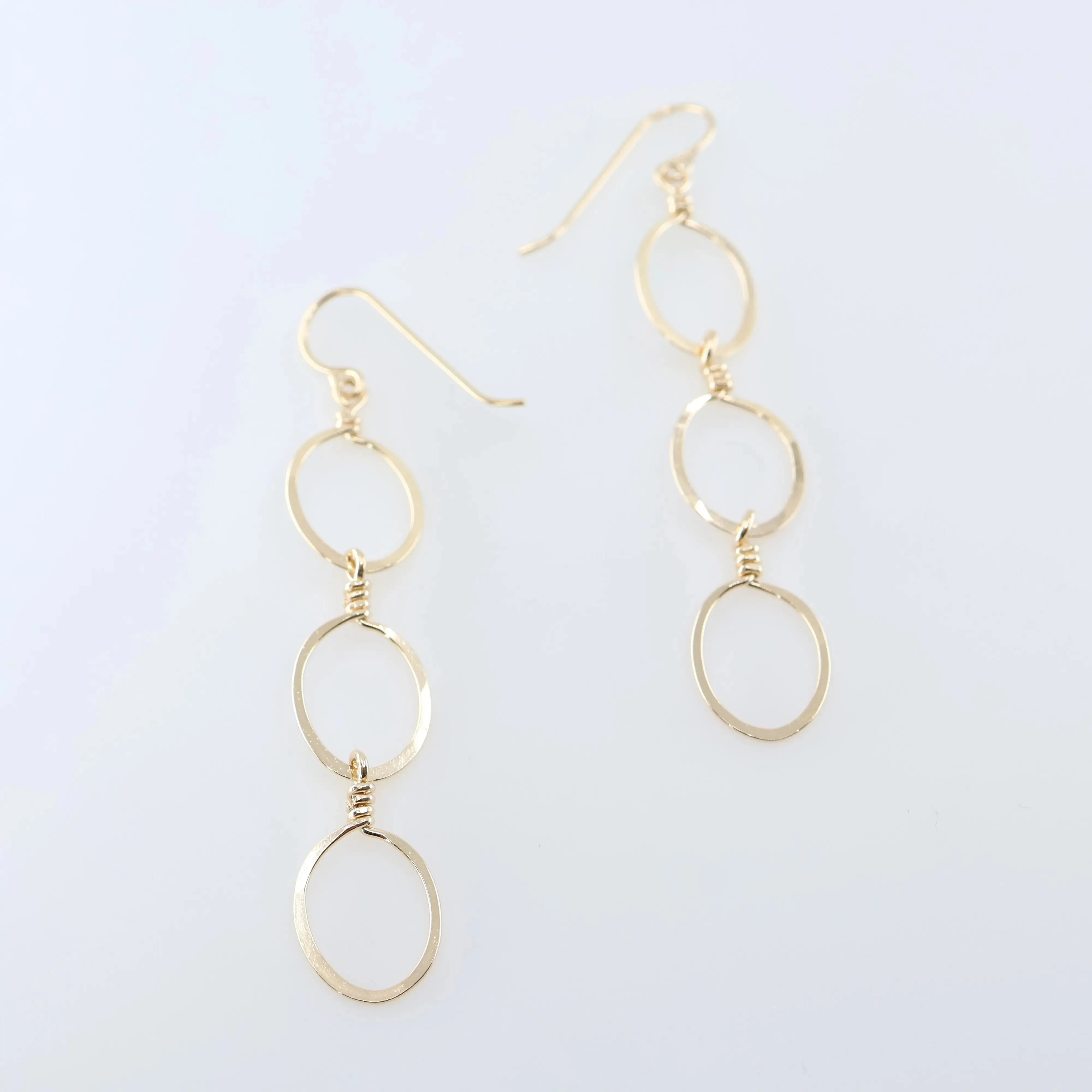 Cascading Forged Oval Earrings