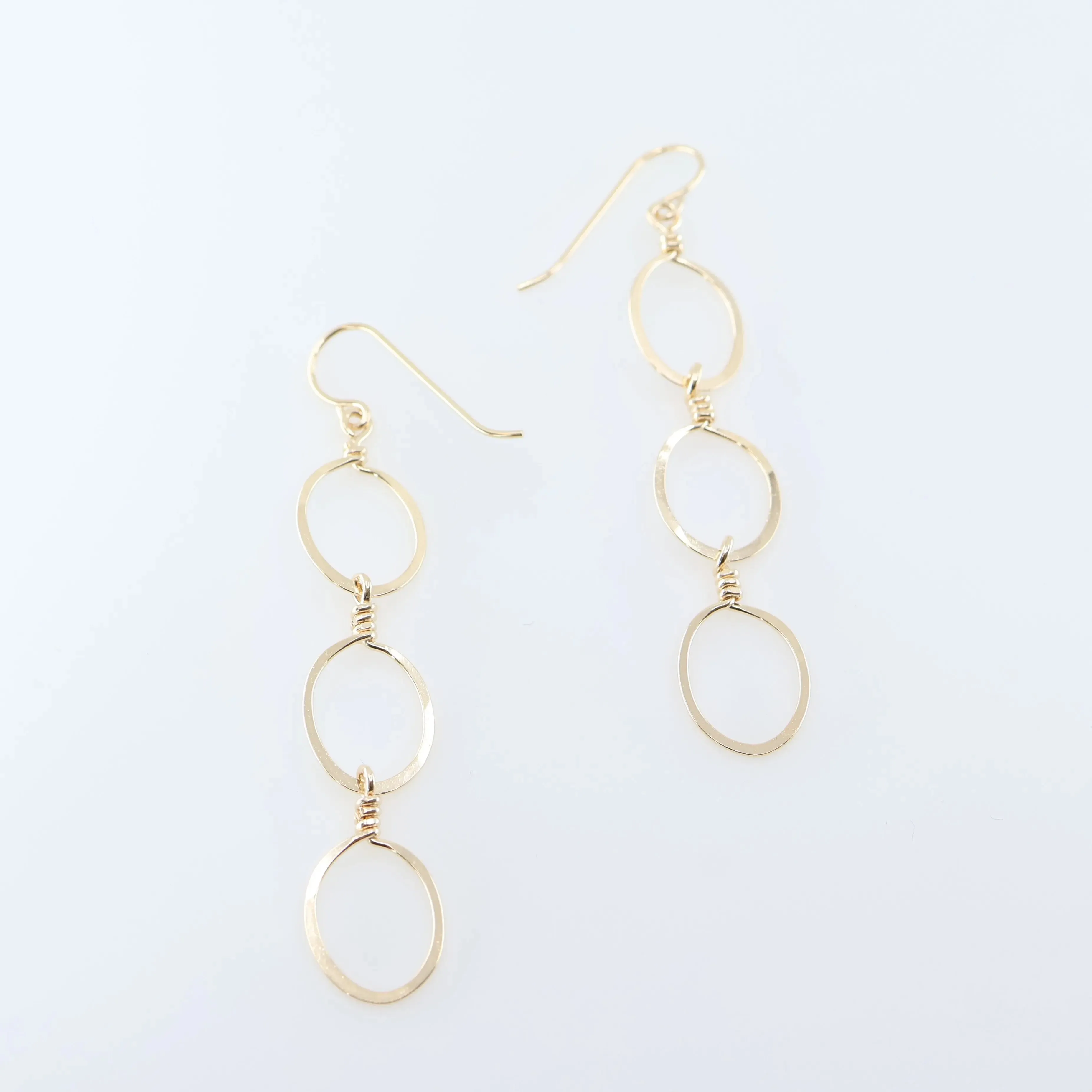 Cascading Forged Oval Earrings