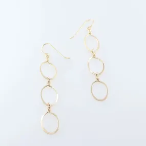 Cascading Forged Oval Earrings