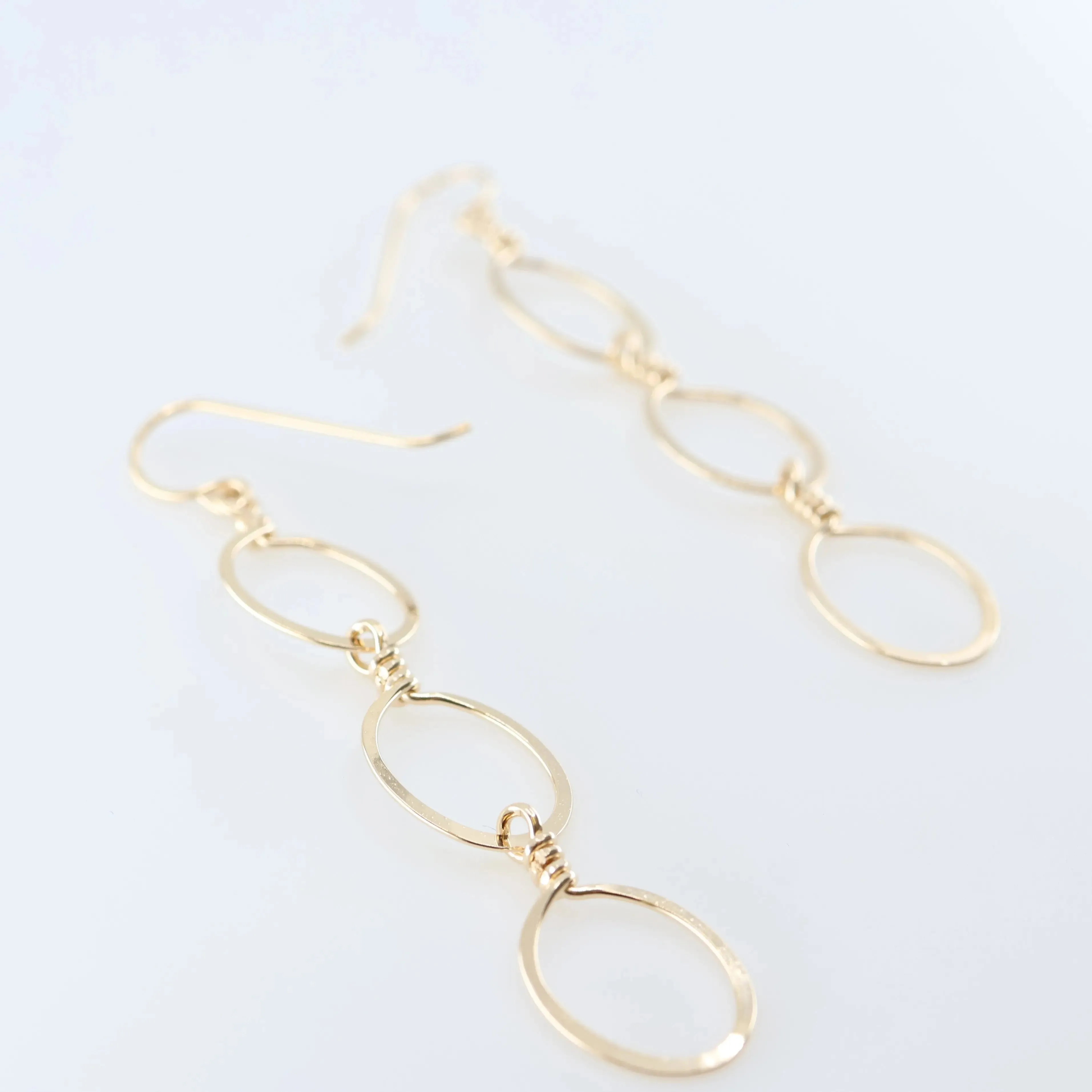 Cascading Forged Oval Earrings