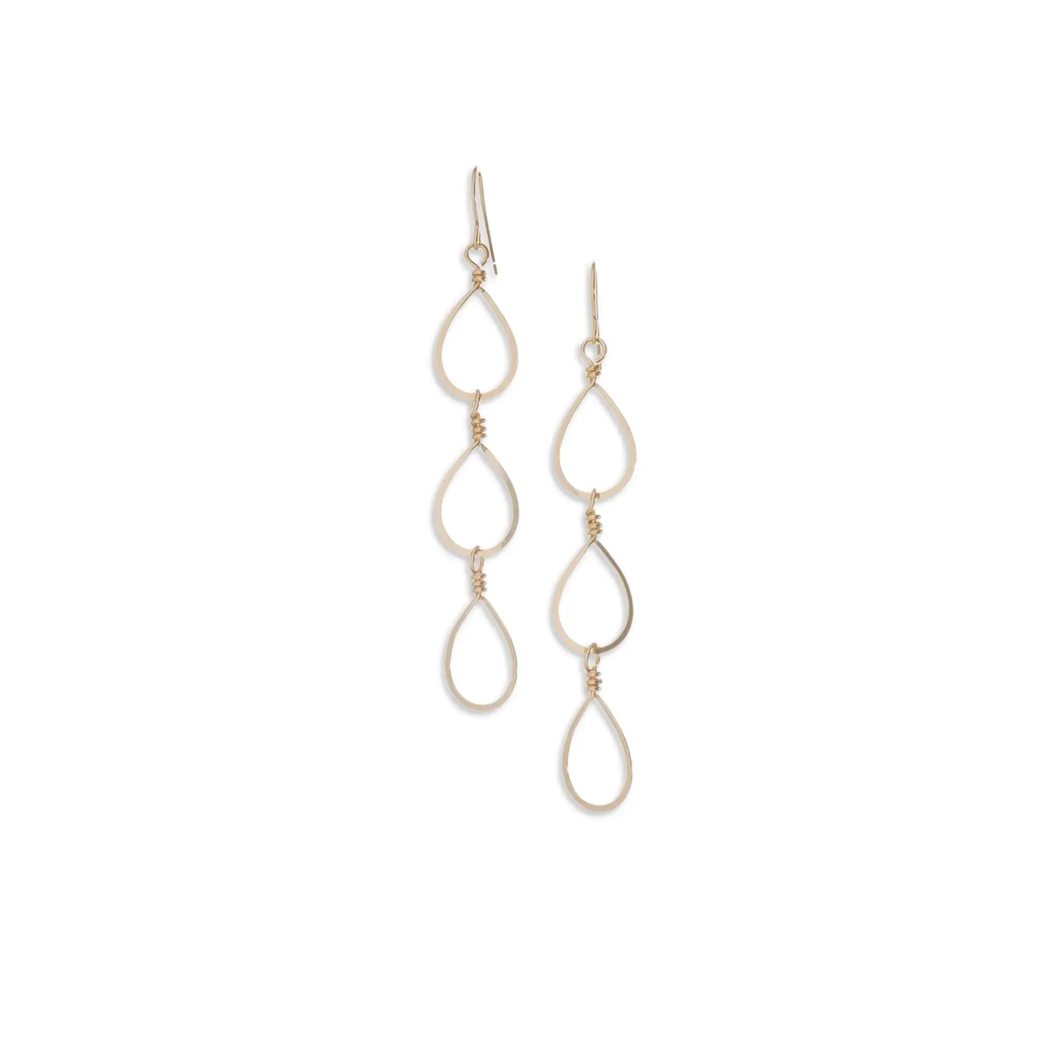 Cascading Forged Teardrop Earrings