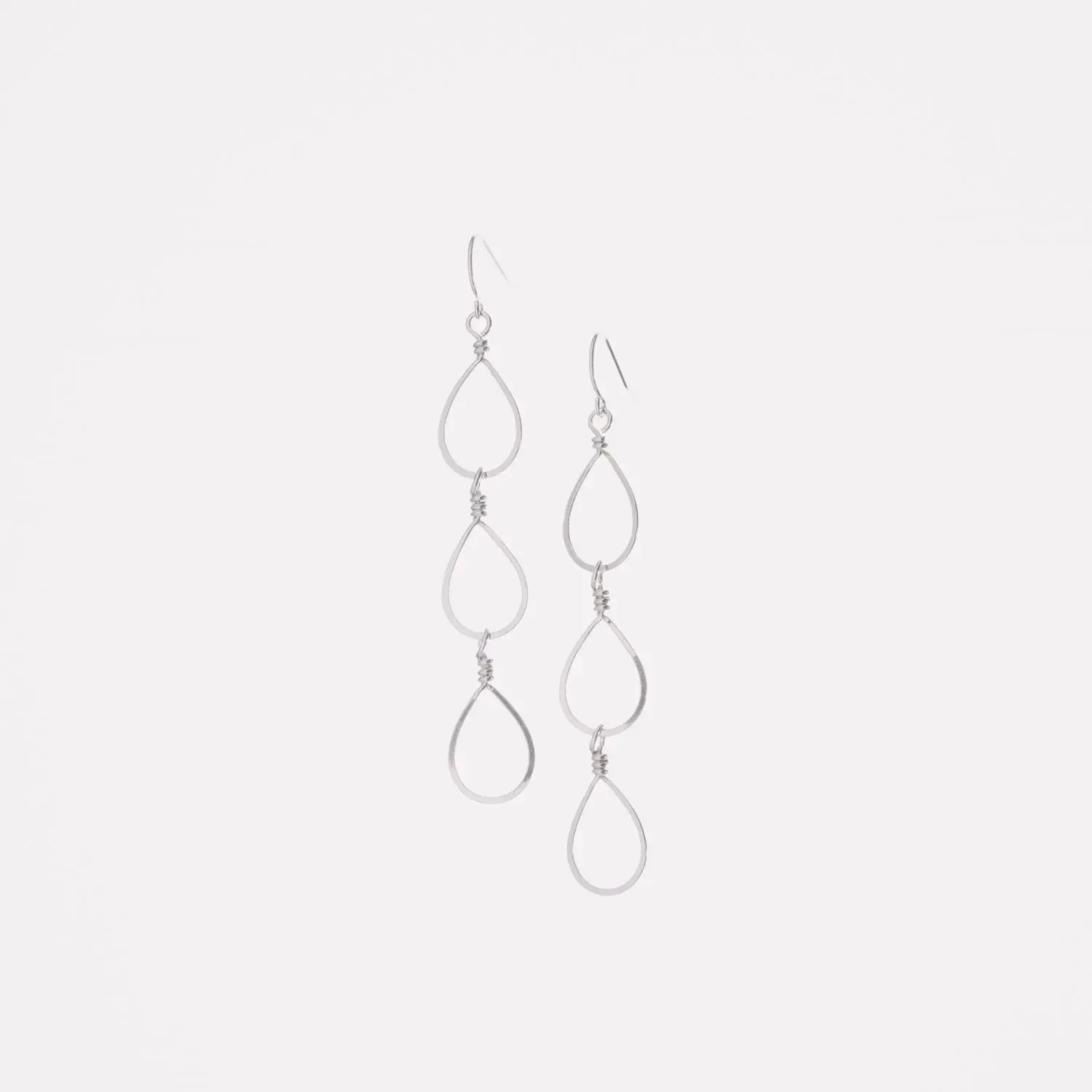 Cascading Forged Teardrop Earrings