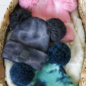 CC Baby and Kids Pom Pom Tie-Dye Beanies Hats