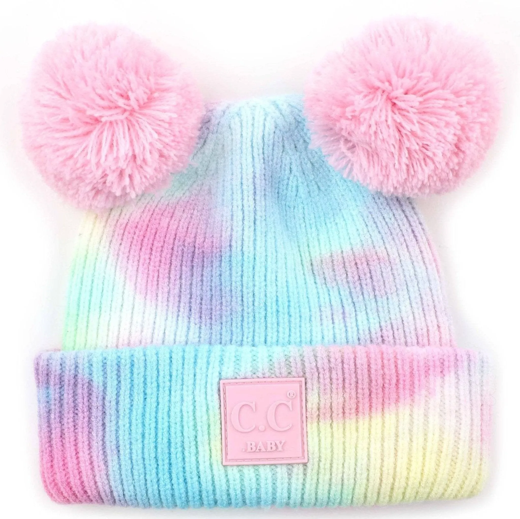 CC Baby and Kids Pom Pom Tie-Dye Beanies Hats