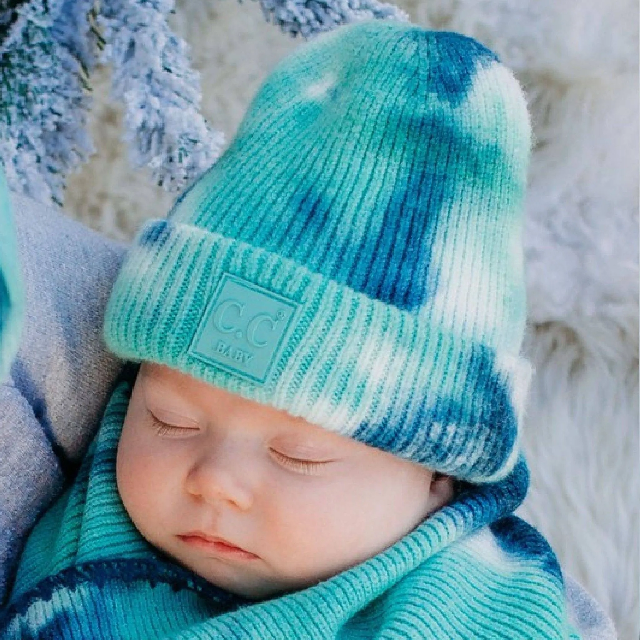 CC Baby Tie Dye Unisex Beanie for Newborn to 12 Months