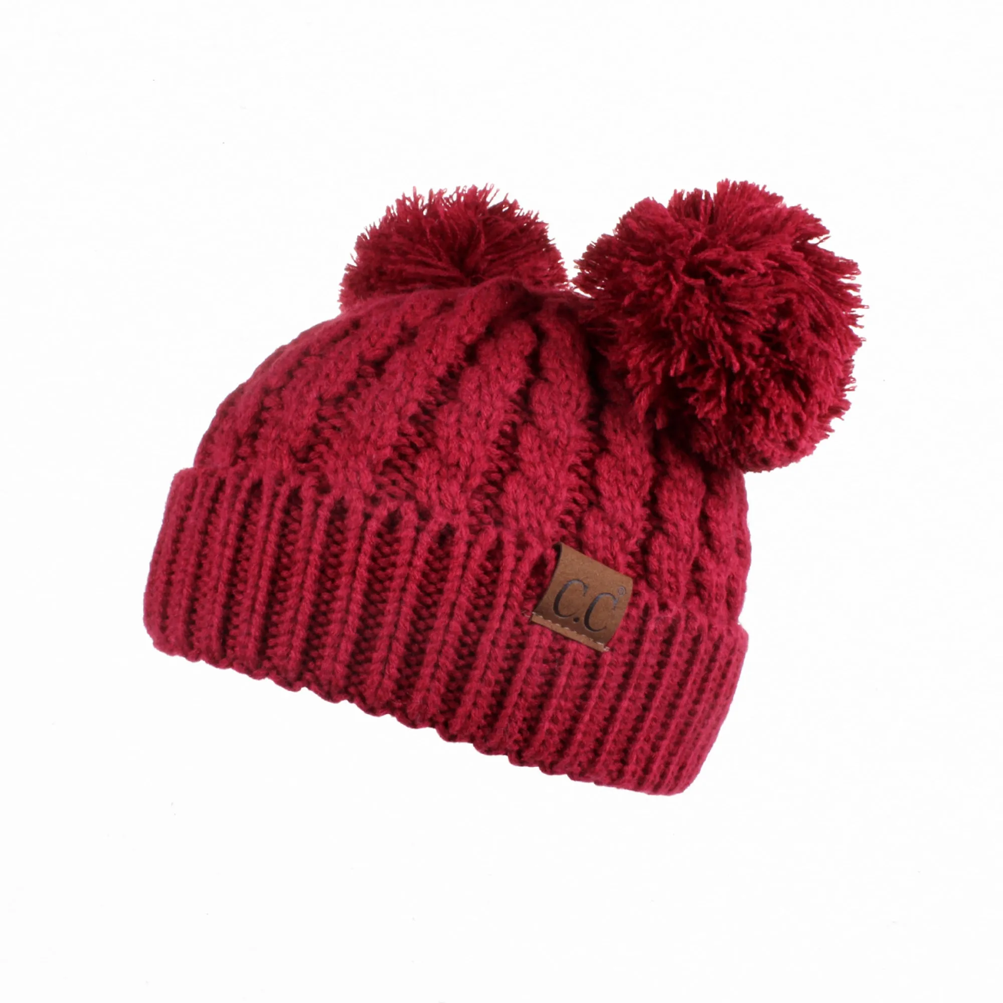 CC Kids Double Pom Kids Toddler to Adult Winter Beanies