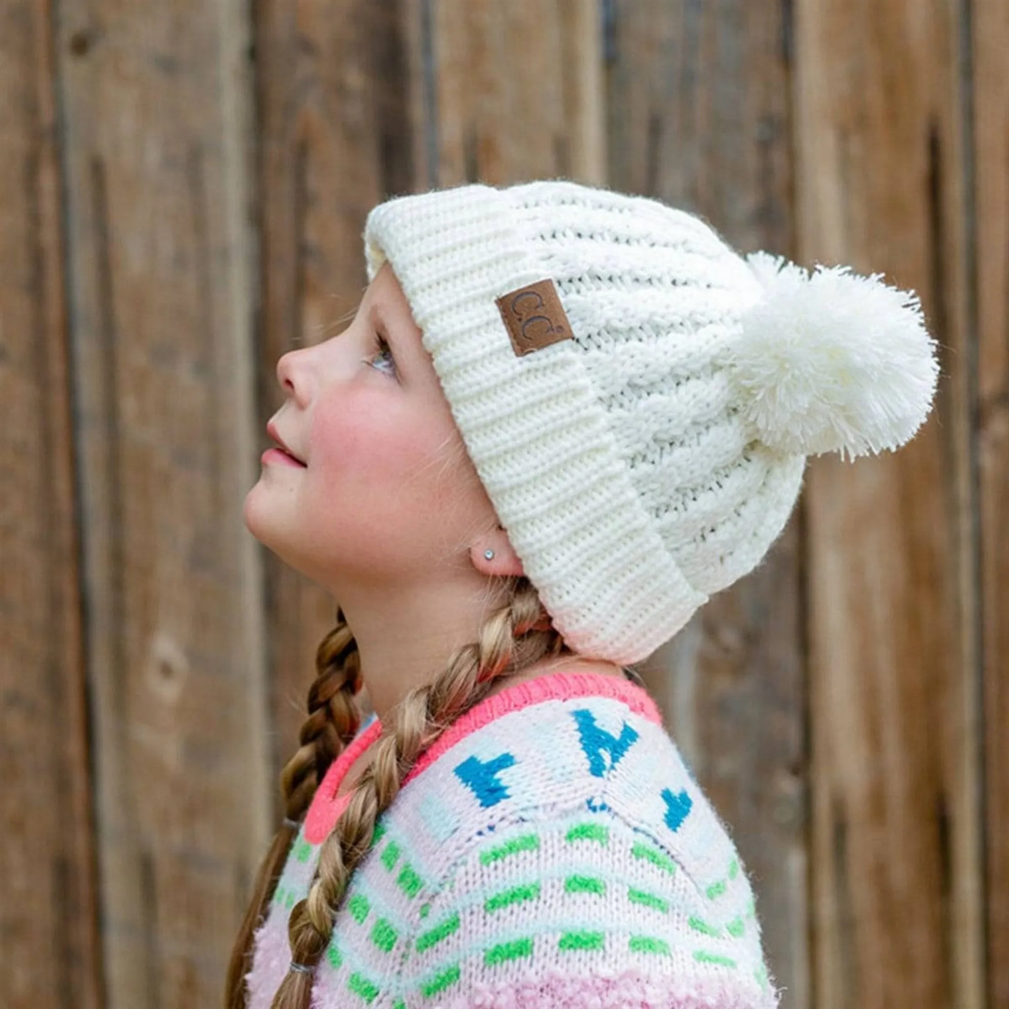 CC Kids Double Pom Kids Toddler to Adult Winter Beanies