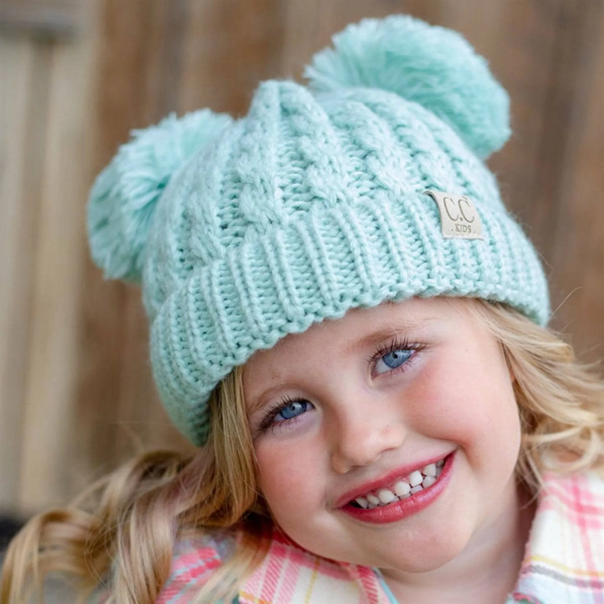 CC Kids Double Pom Kids Toddler to Adult Winter Beanies