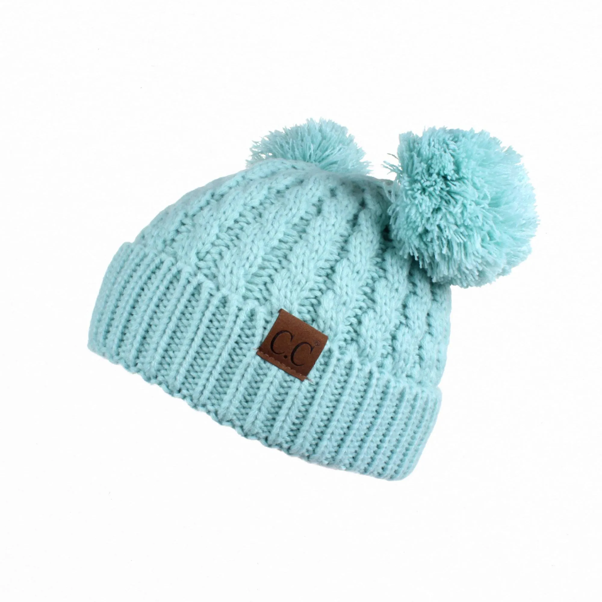 CC Kids Double Pom Kids Toddler to Adult Winter Beanies