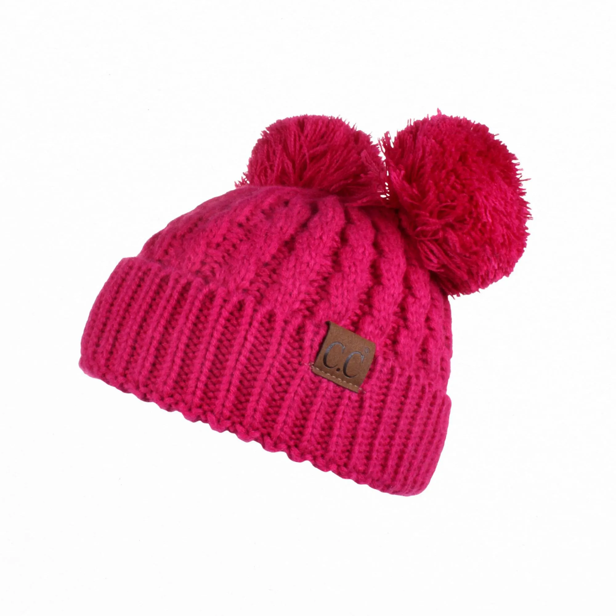 CC Kids Double Pom Kids Toddler to Adult Winter Beanies