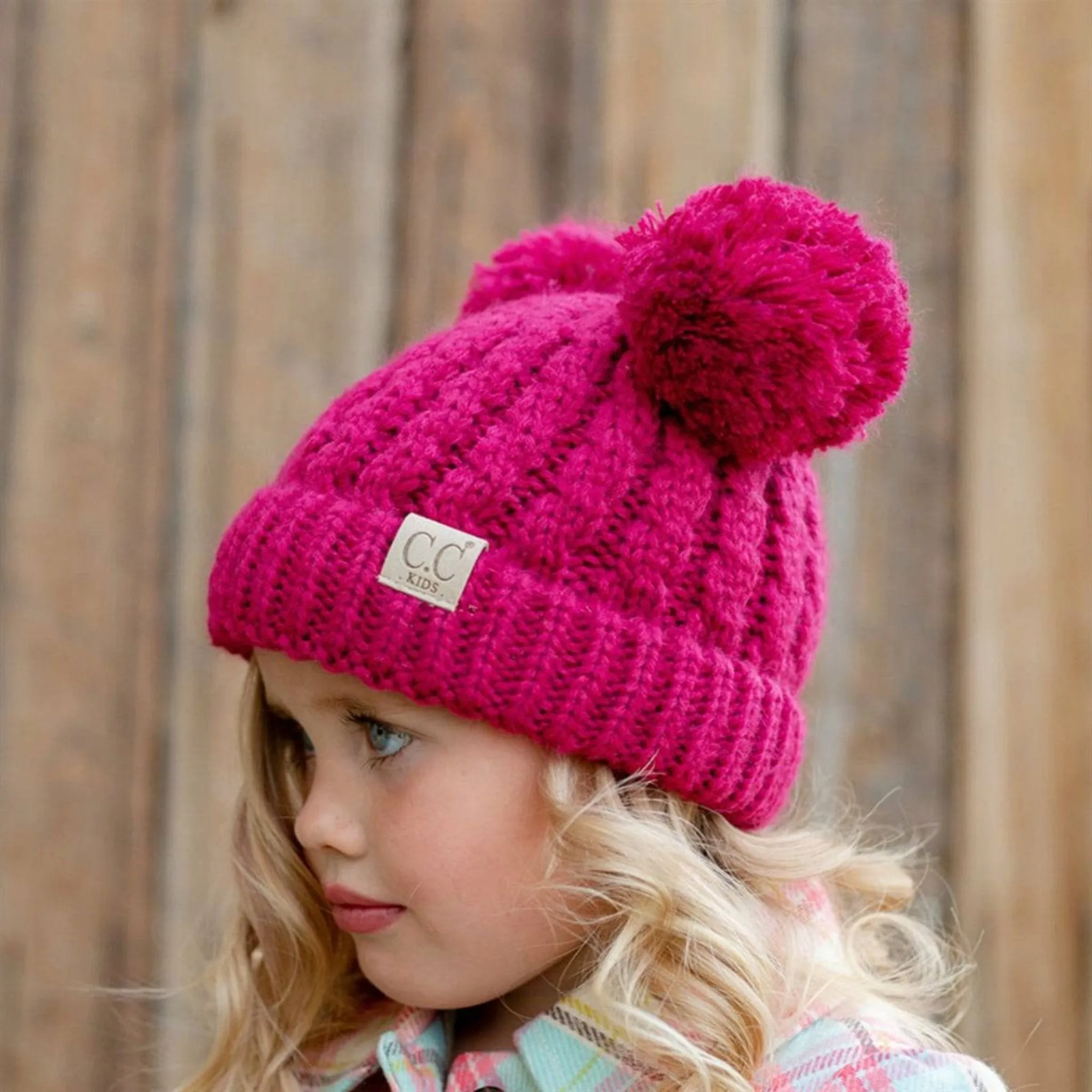 CC Kids Double Pom Kids Toddler to Adult Winter Beanies