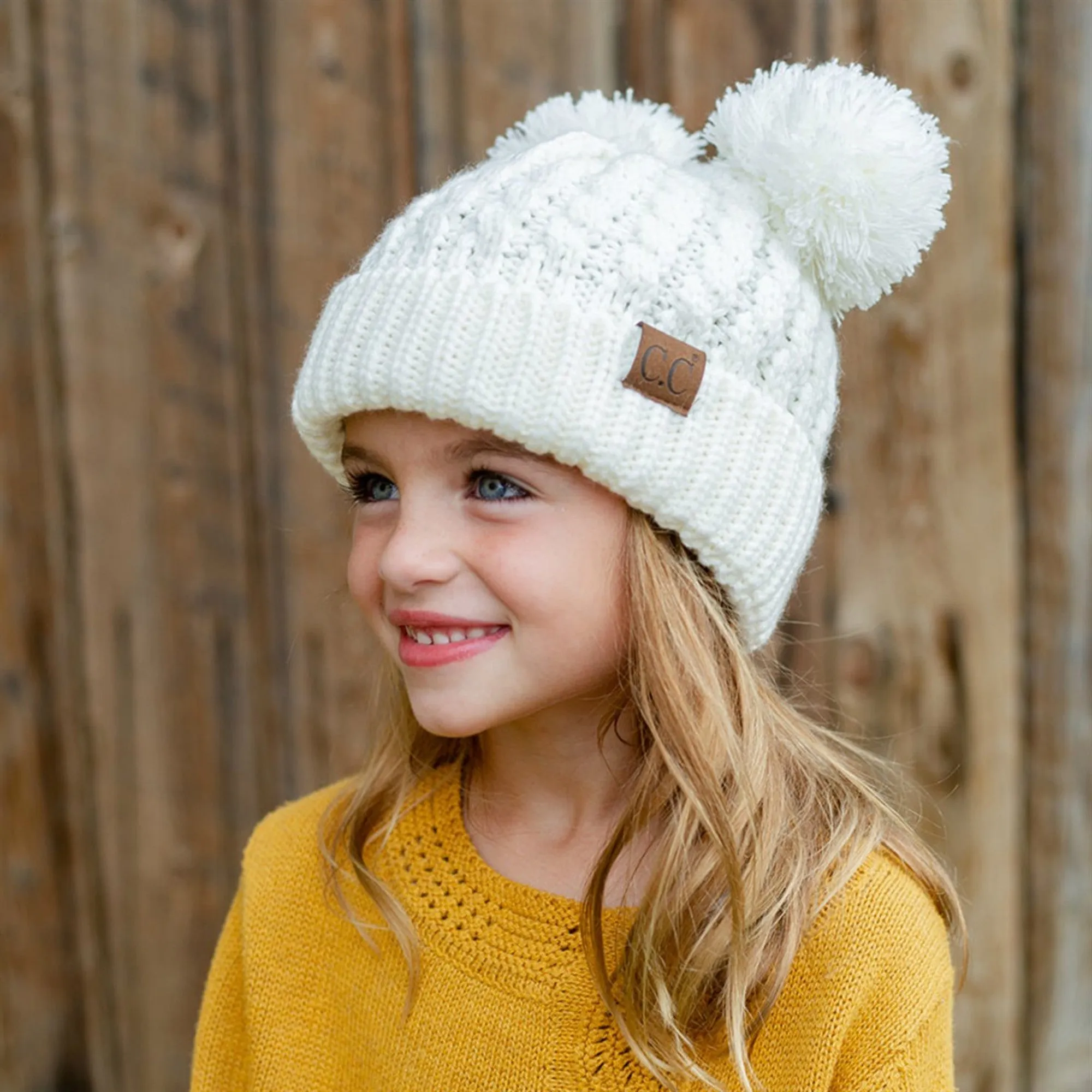 CC Kids Double Pom Kids Toddler to Adult Winter Beanies