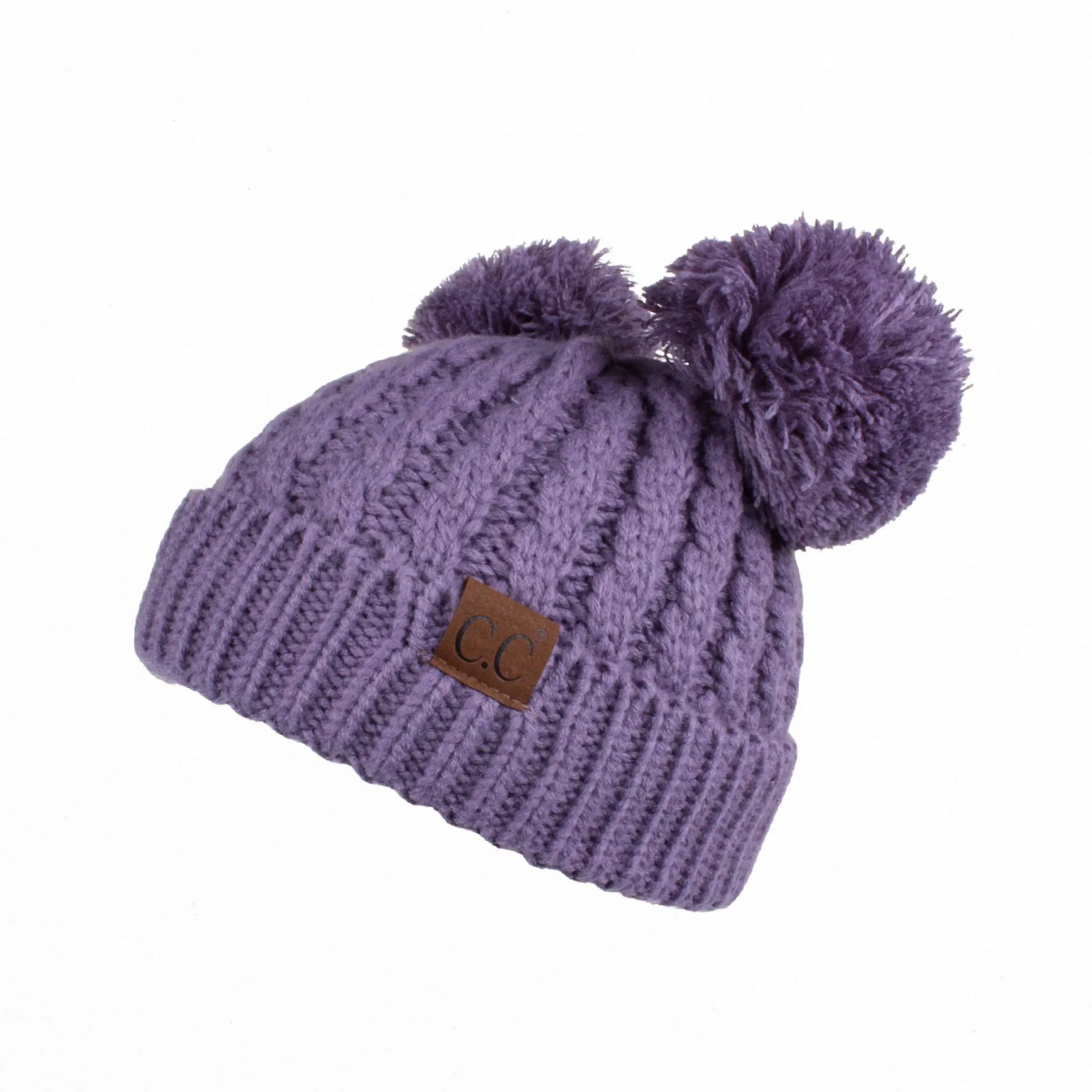 CC Kids Double Pom Kids Toddler to Adult Winter Beanies