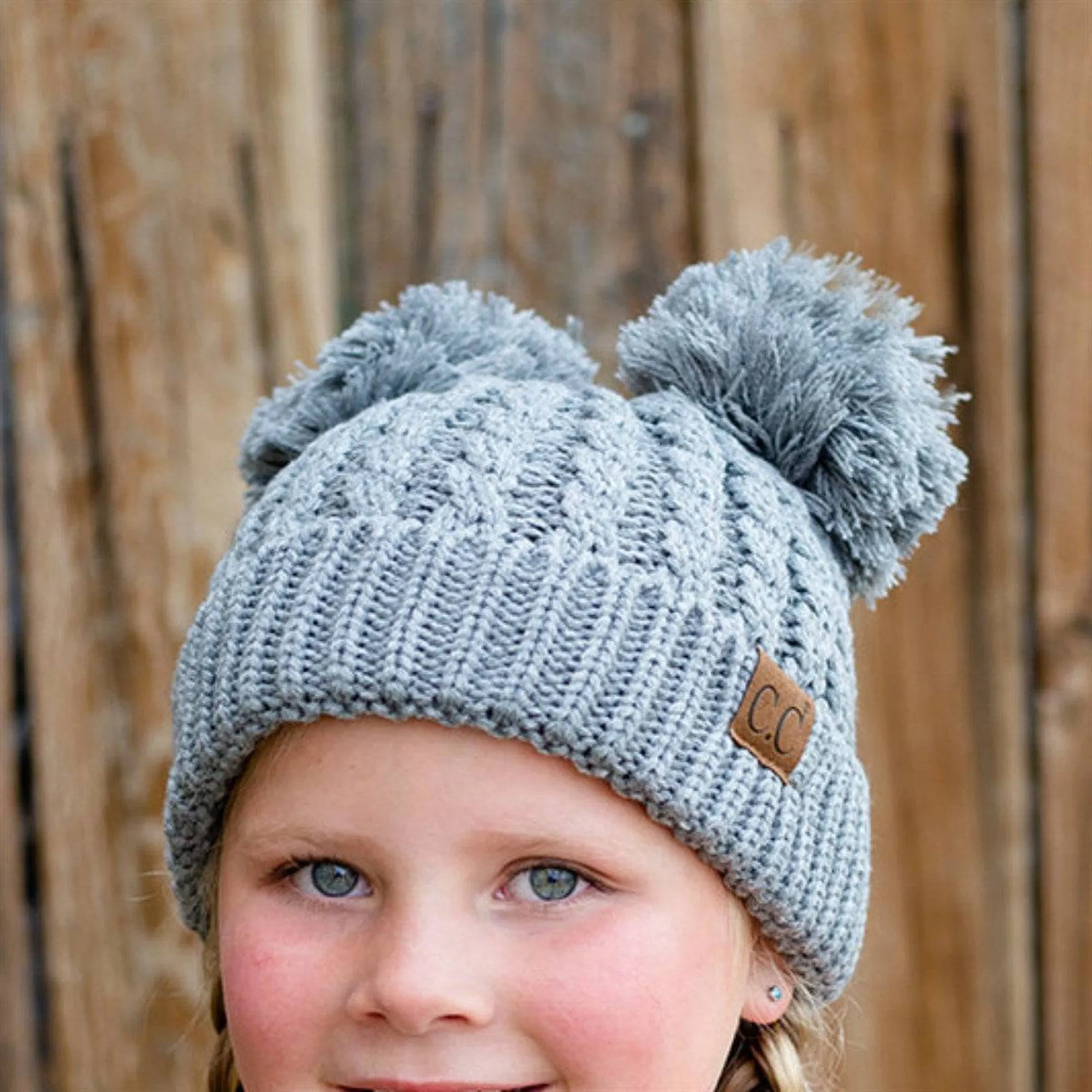 CC Kids Double Pom Kids Toddler to Adult Winter Beanies