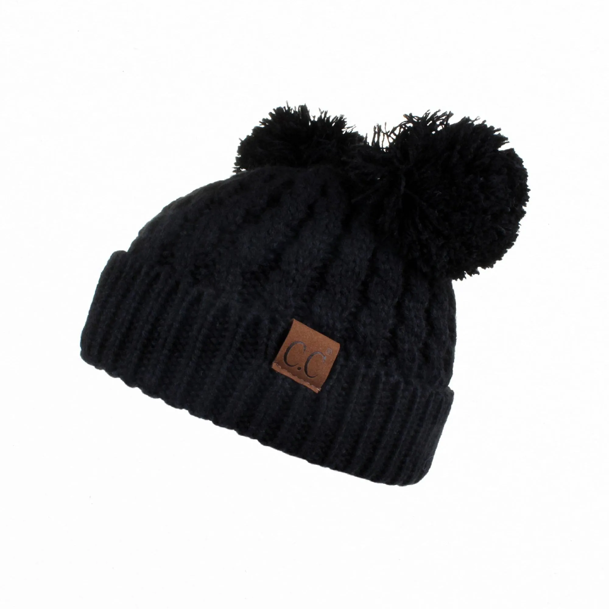 CC Kids Double Pom Kids Toddler to Adult Winter Beanies