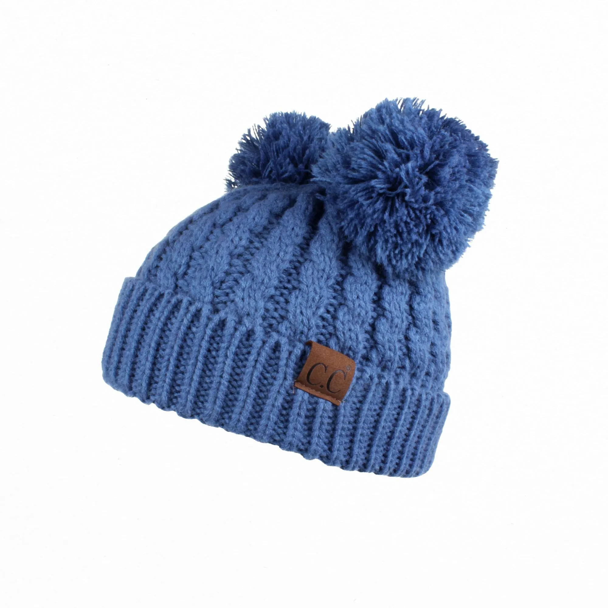 CC Kids Double Pom Kids Toddler to Adult Winter Beanies