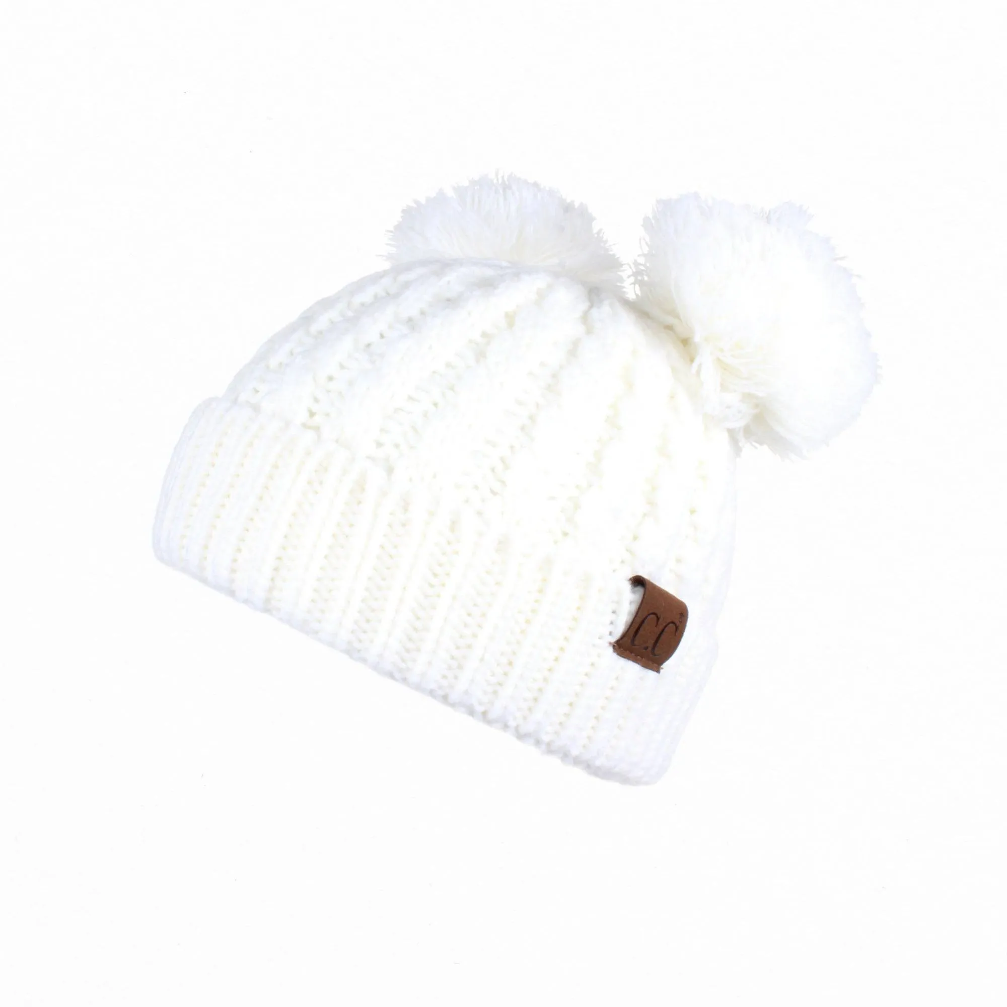 CC Kids Double Pom Kids Toddler to Adult Winter Beanies