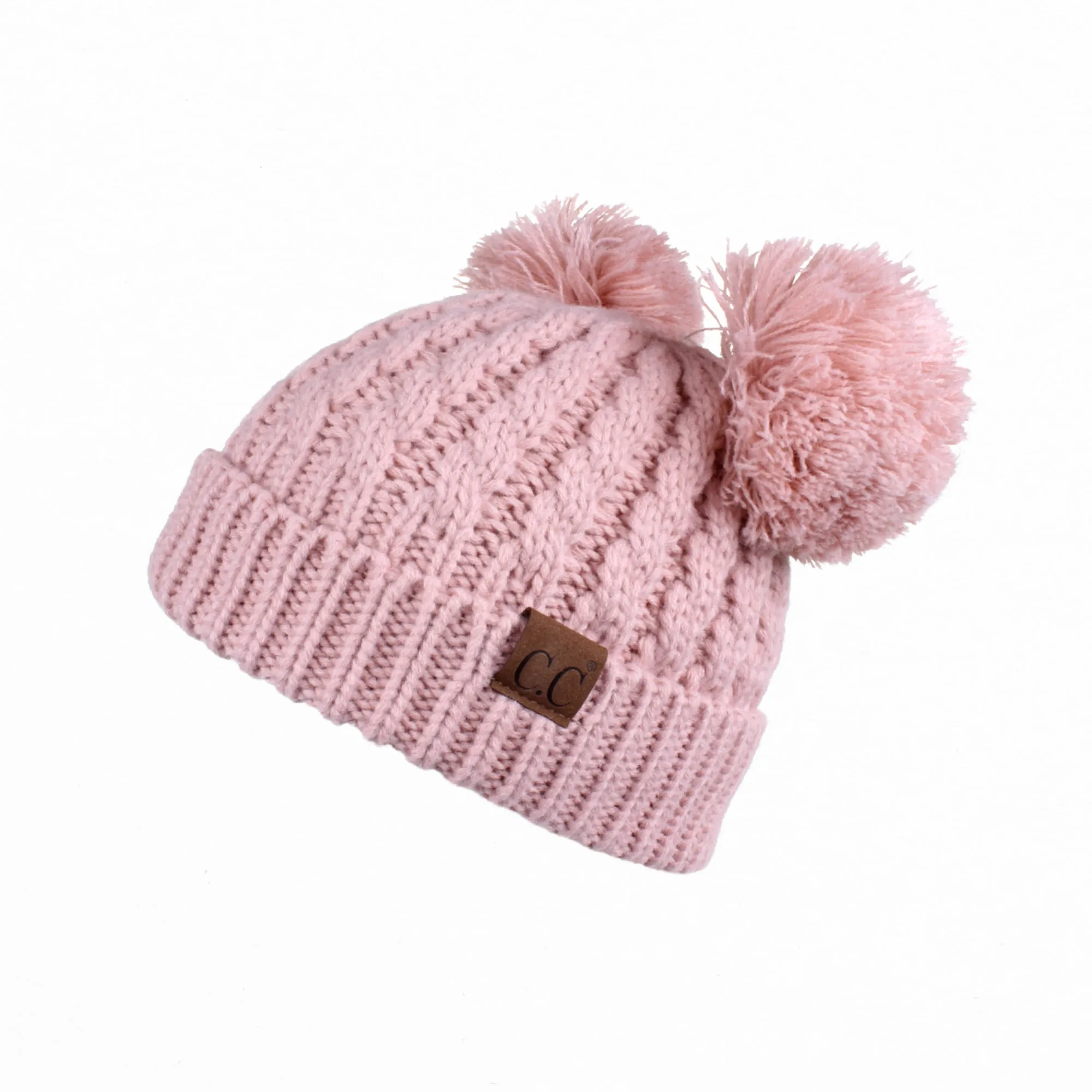 CC Kids Double Pom Kids Toddler to Adult Winter Beanies