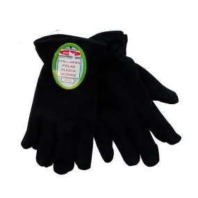 Children's Black Polar Fleece Gloves
