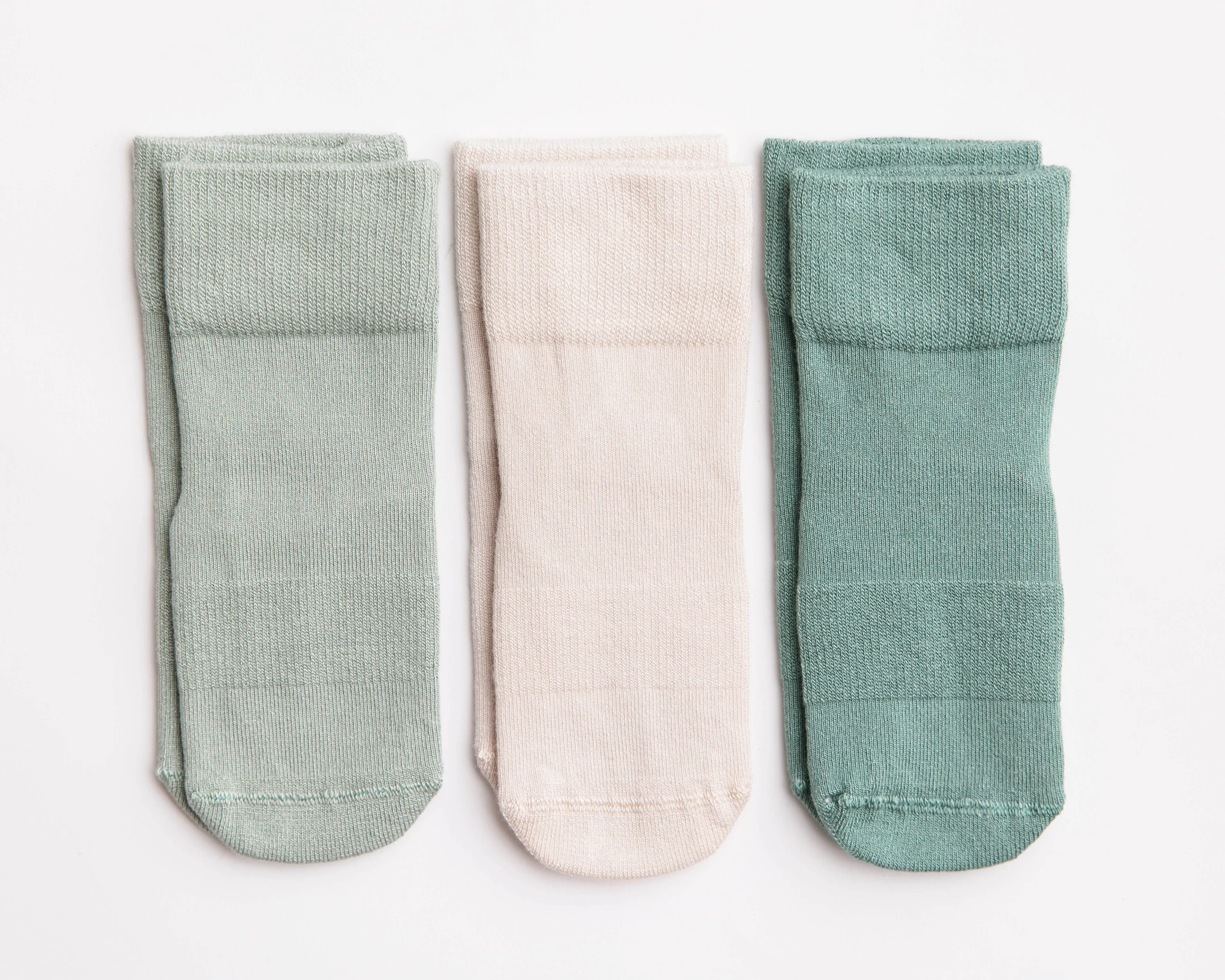 Coastal - Non-Slip Baby Socks Stone Gray, Eucalyptus, Thyme