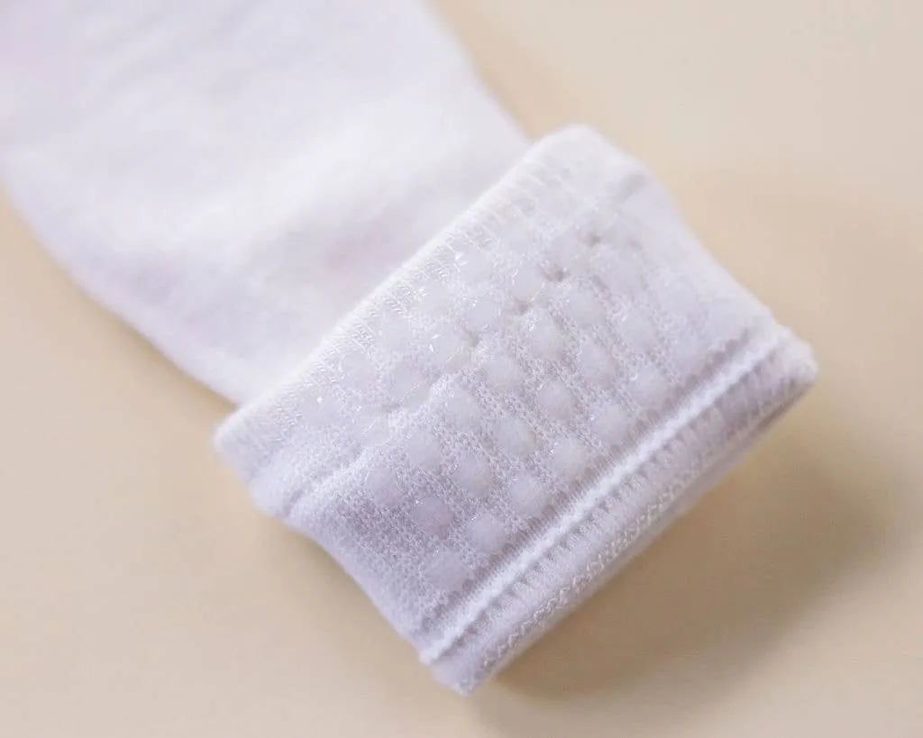 Comfort - White Lace Non-Slip Silicone Grip Baby Socks, Kids