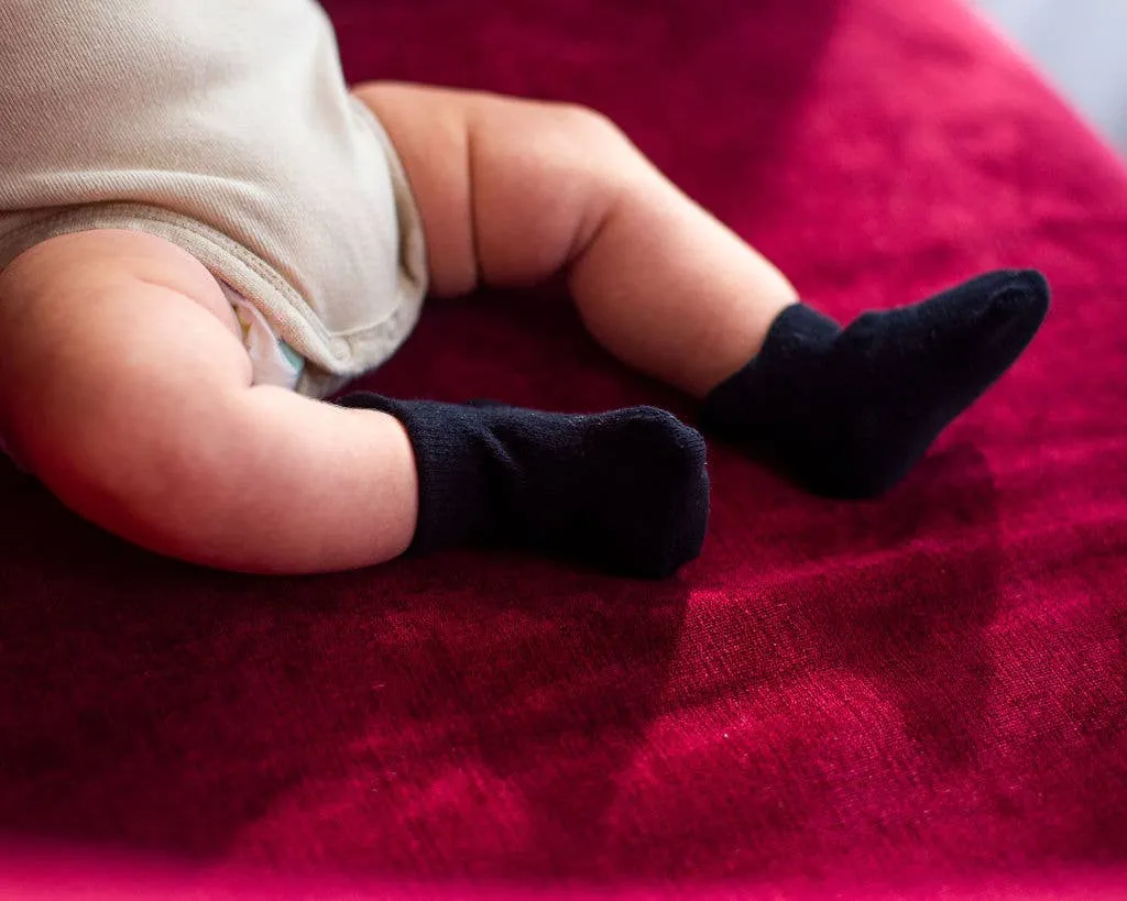 Crew - Non-Slip Baby Ankle Socks in White, Gray, Black