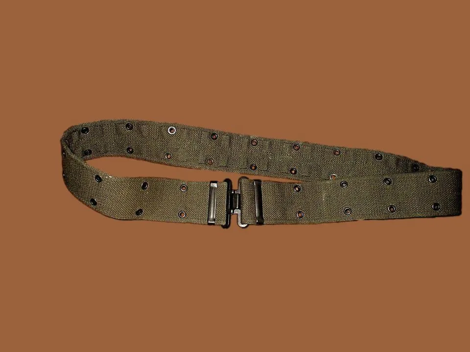 DUTCH MILITARY COMBAT PISTOL BELT HEAVY WEB OD GREEN BRITISH MADE P-37 PATTERN