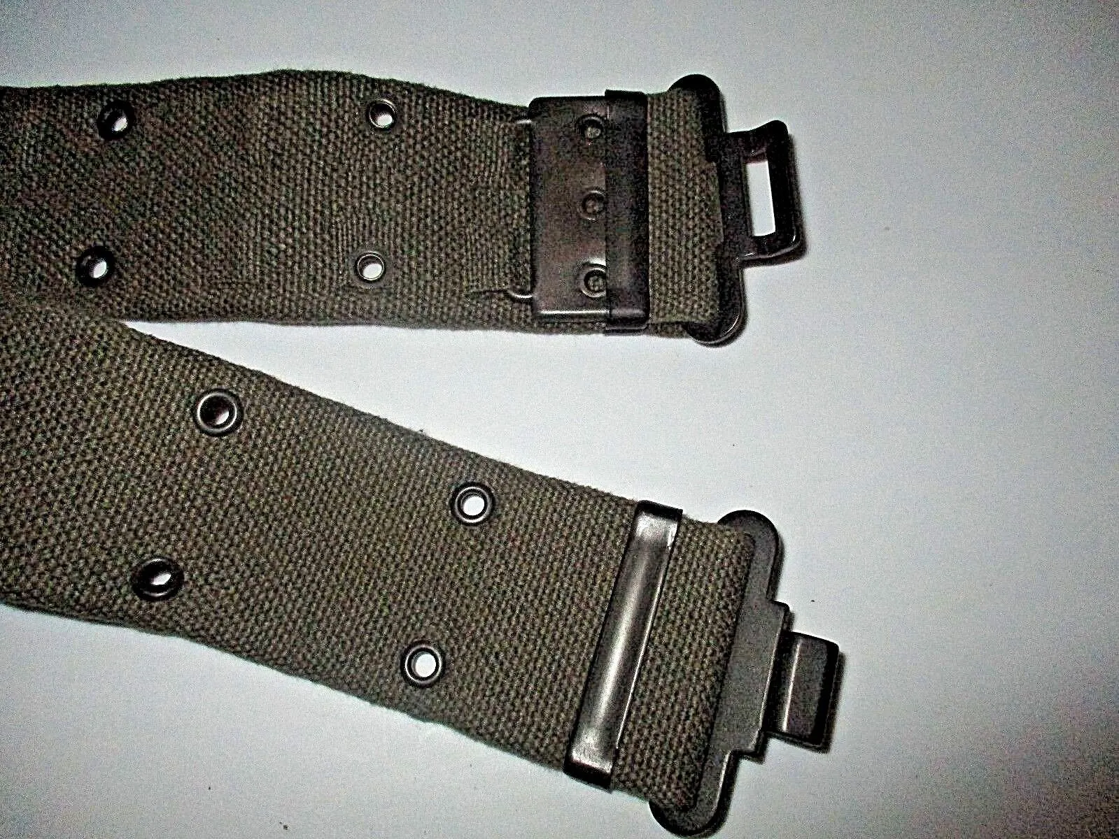 DUTCH MILITARY COMBAT PISTOL BELT HEAVY WEB OD GREEN BRITISH MADE P-37 PATTERN