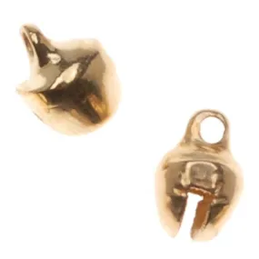 Gold Color Steel Hollow Jingle Clapper Bell Beads 6mm (100 pcs)
