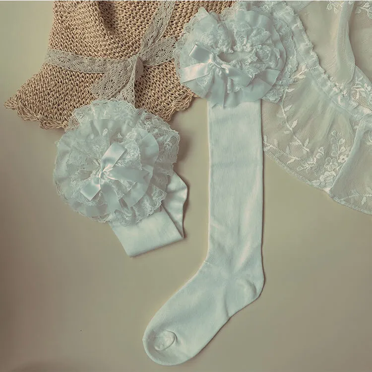 Lolita Lace Ruffle Top Bow Socks