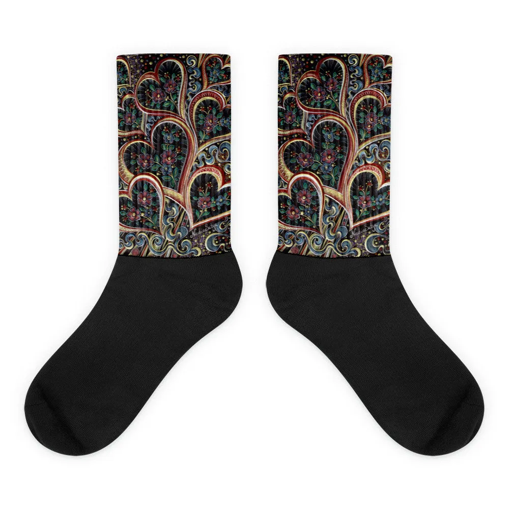 Love Love Love - Black foot socks