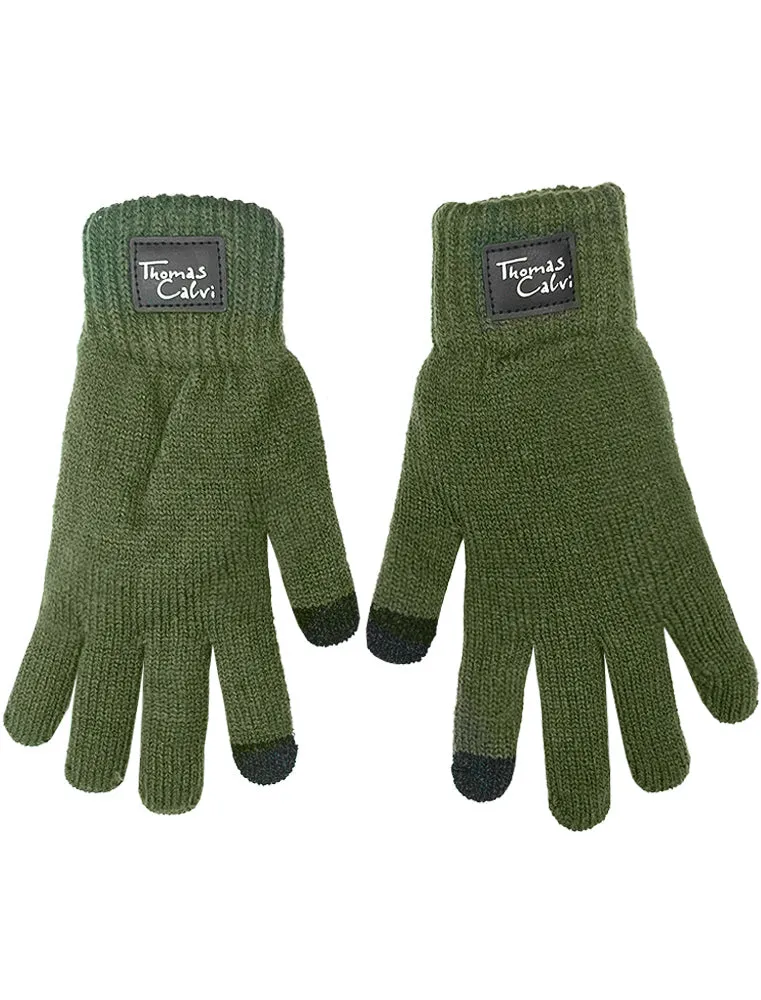 Men's Penn Knitted Gloves in Khaki