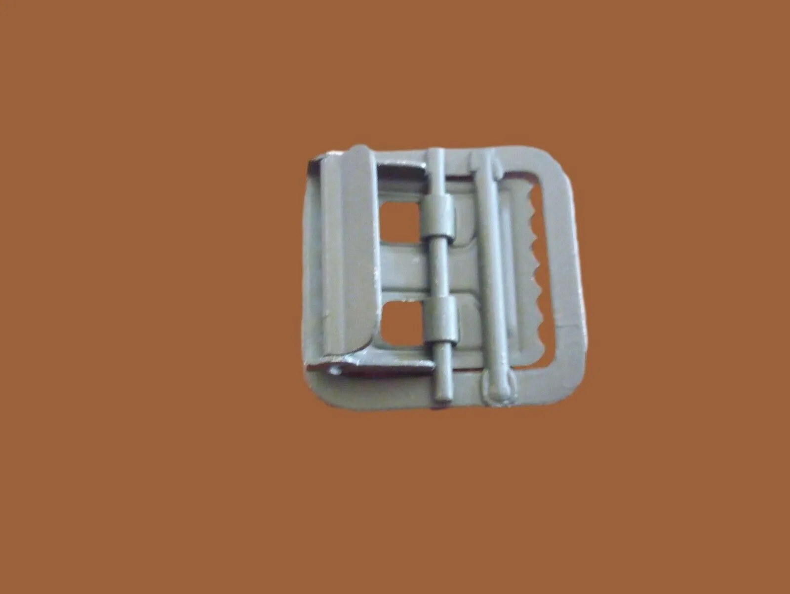 MILITARY ISSUE FRENCH ARMY KHAKI WEB BELT WITH OPEN FACE BUCKLE LARGE ORIGINAL