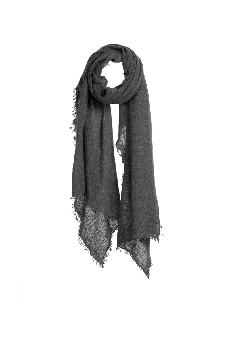 Open knitted Shawl plain ( BABY CASHMERE ) Charcoal
