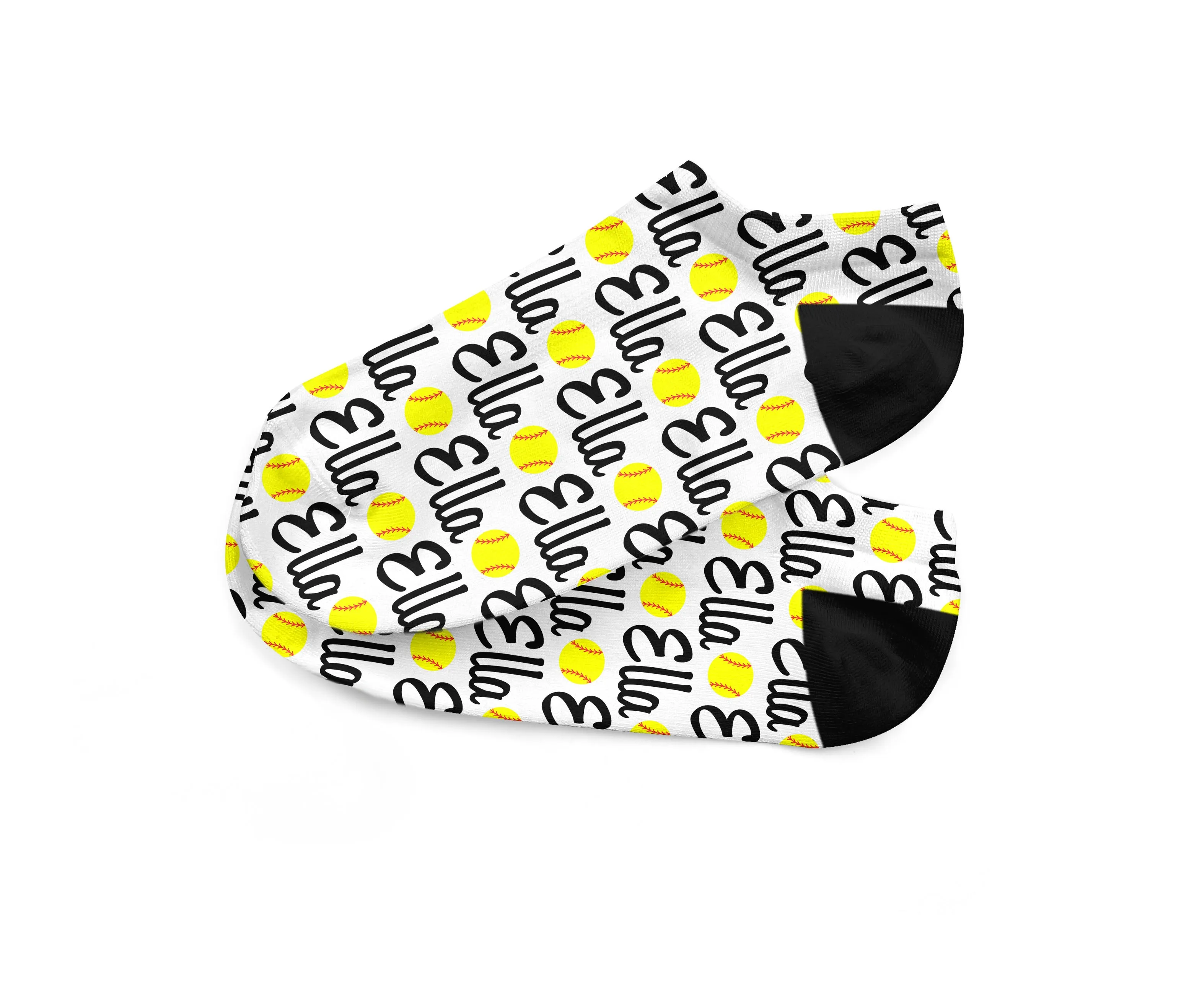 Personalized Custom Softball Ankle Socks - Fits Sizes 4-10 - Great Team Gift