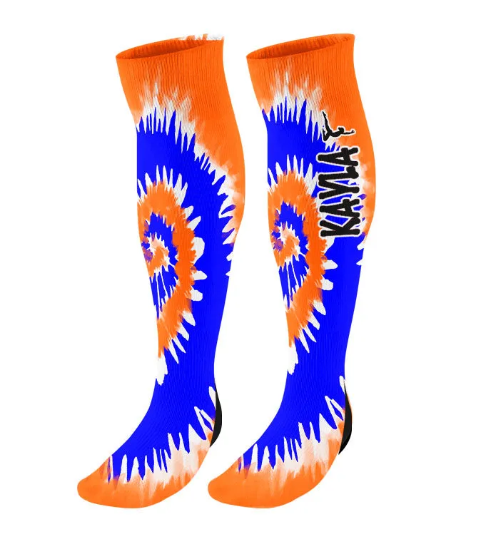 Personalized Gymnast Knee High Socks - Tie Dye Background