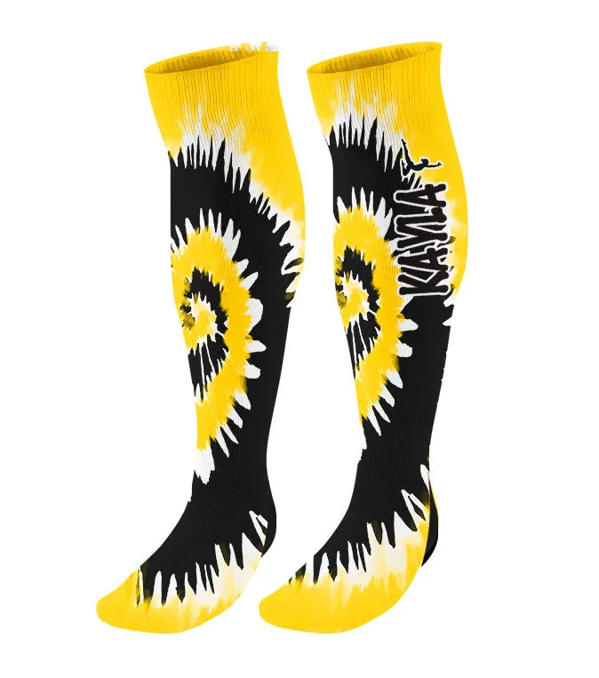 Personalized Gymnast Knee High Socks - Tie Dye Background
