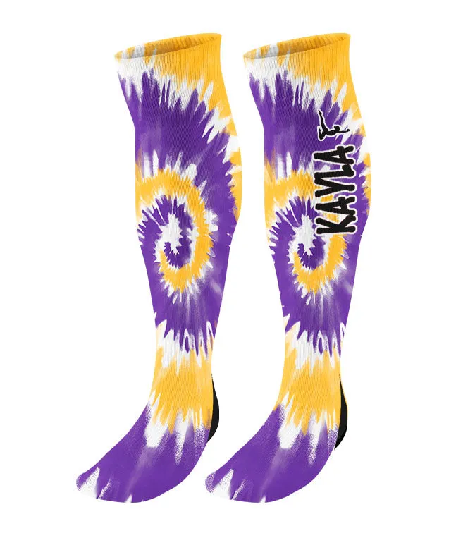 Personalized Gymnast Knee High Socks - Tie Dye Background